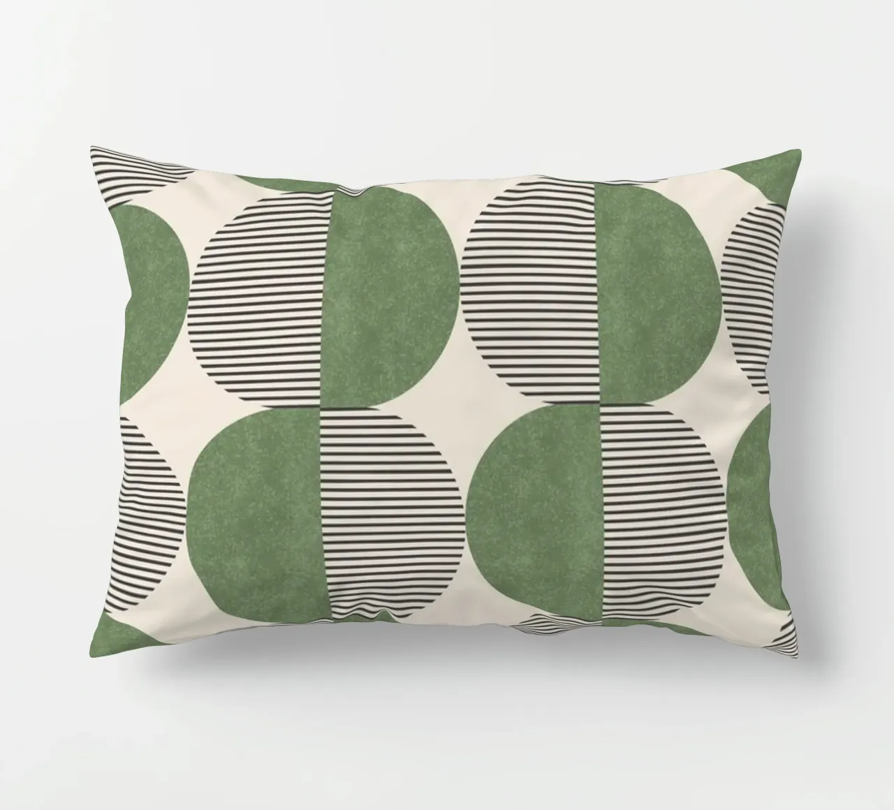 Motivo a righe a semicerchio - Verde cuscino da MoonlightPrint