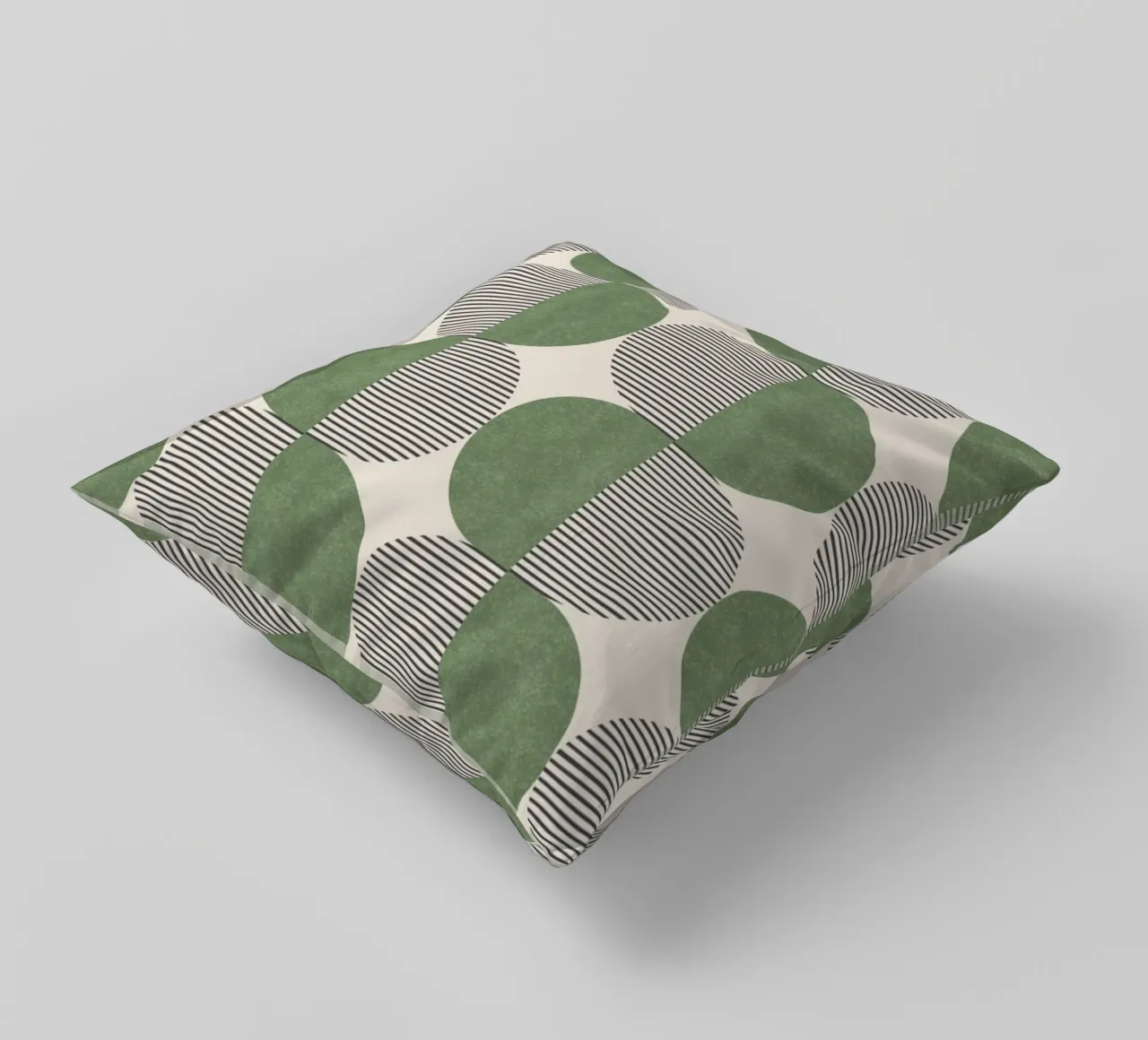 Motivo a righe a semicerchio - Verde cuscino da MoonlightPrint