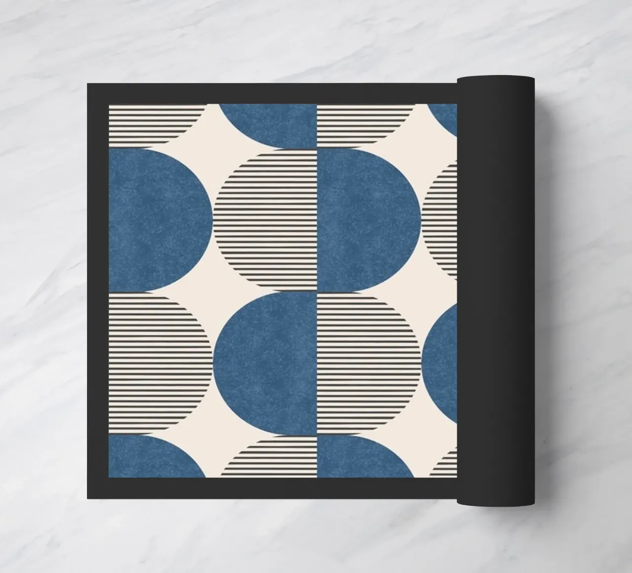 Motivo a righe a semicerchio - Blu navy zerbino da MoonlightPrint