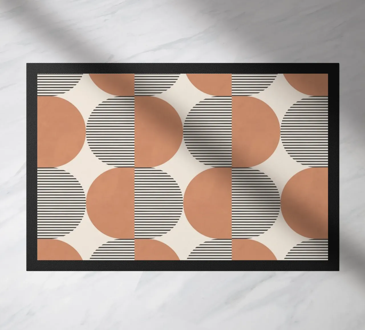 Motivo a righe a semicerchio - Orange Terra zerbino da MoonlightPrint