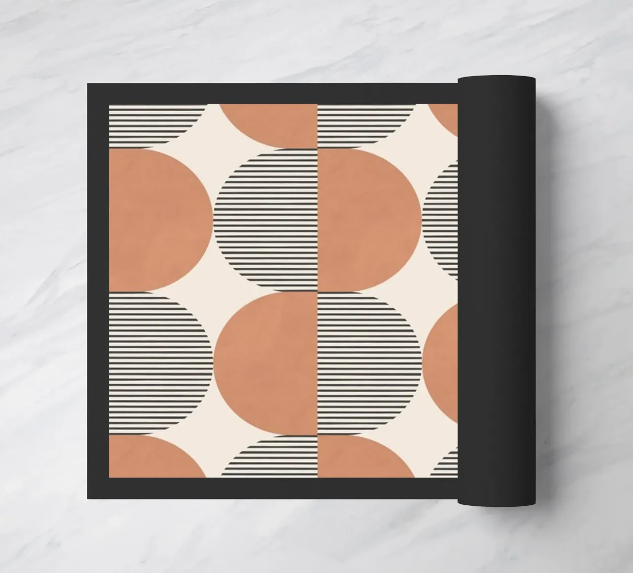 Motivo a righe a semicerchio - Orange Terra zerbino da MoonlightPrint