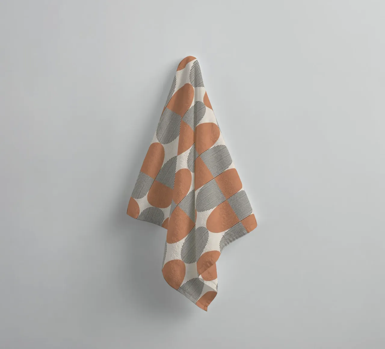 Motivo a righe a semicerchio - Orange Terra asciugamano da bagno da MoonlightPrint