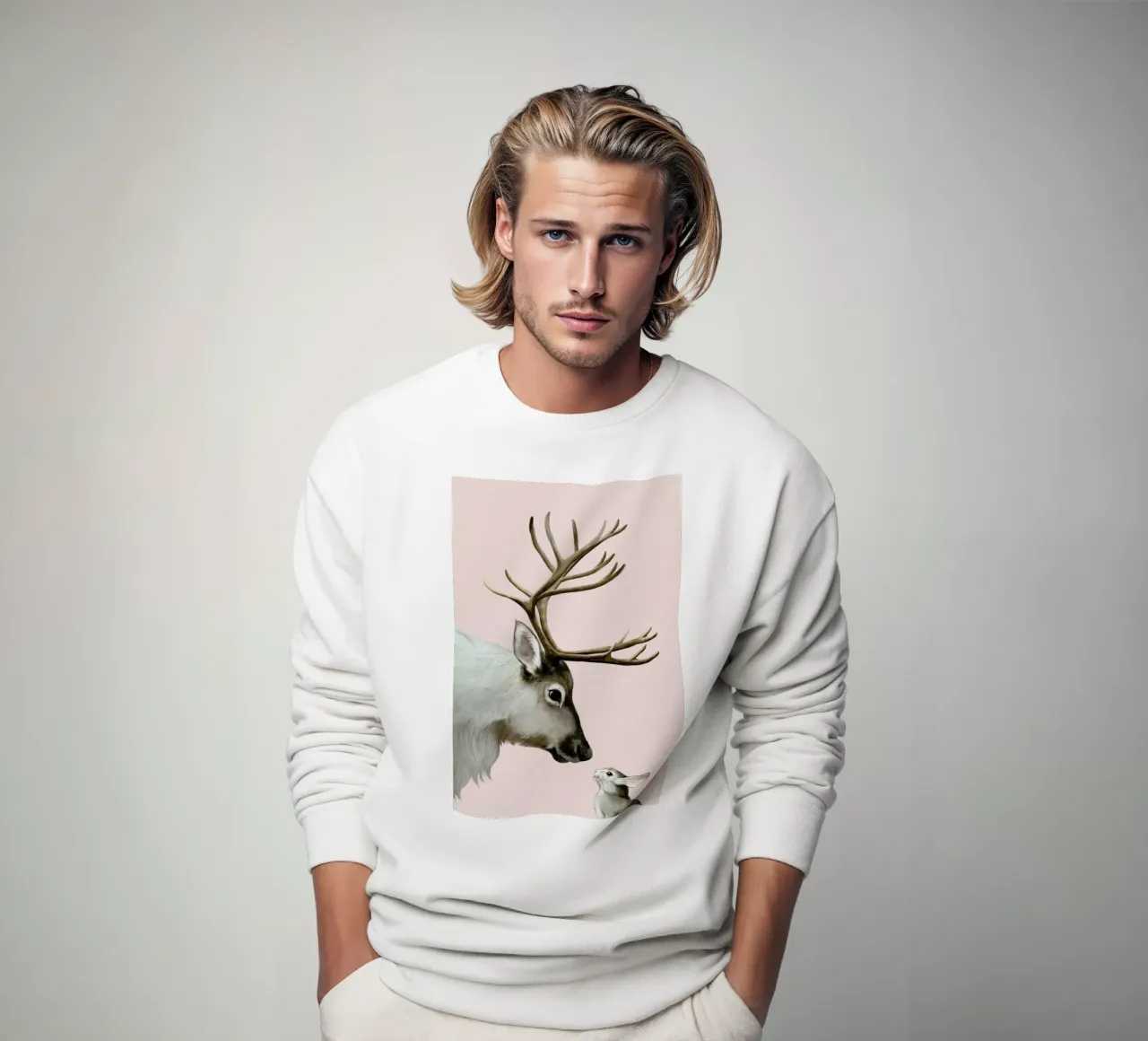 Reindeer And Rabbit felpa da Laura Graves