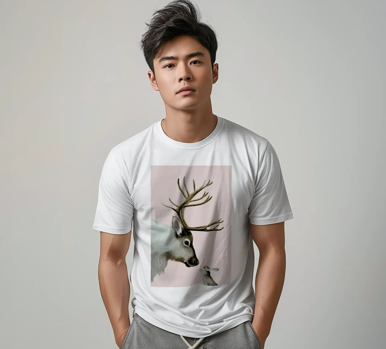 Reindeer And Rabbit t-shirt da Laura Graves
