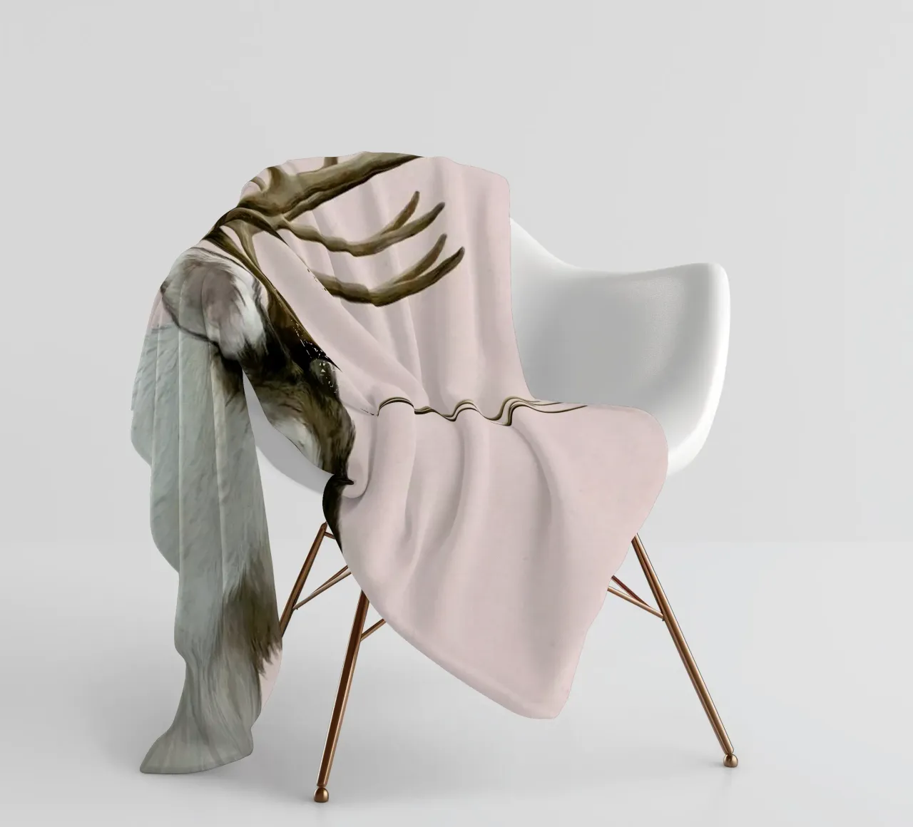 Reindeer And Rabbit coperta in pile da Laura Graves