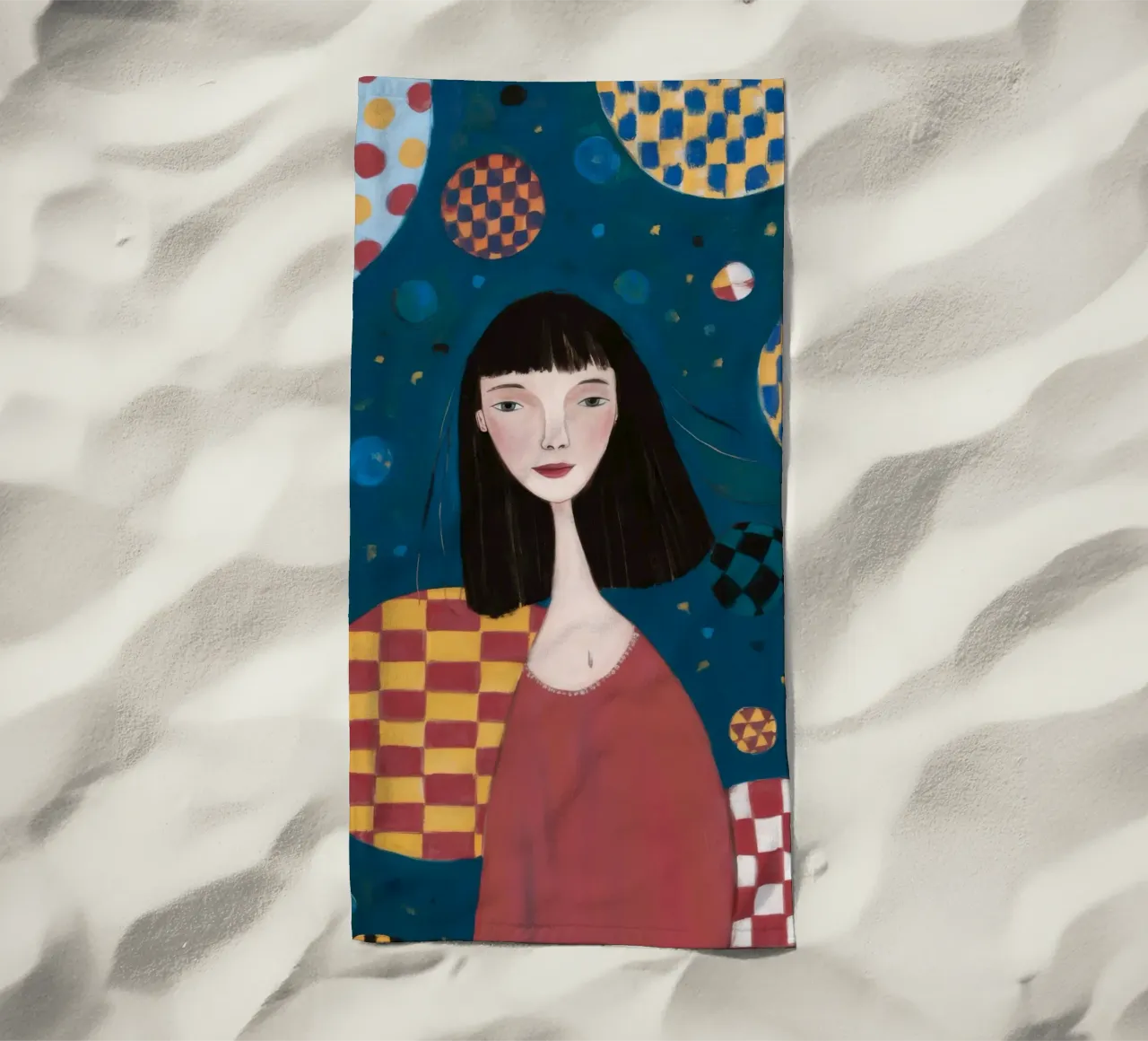 Cosmic Checker Reverie beach towel by Aether Brush