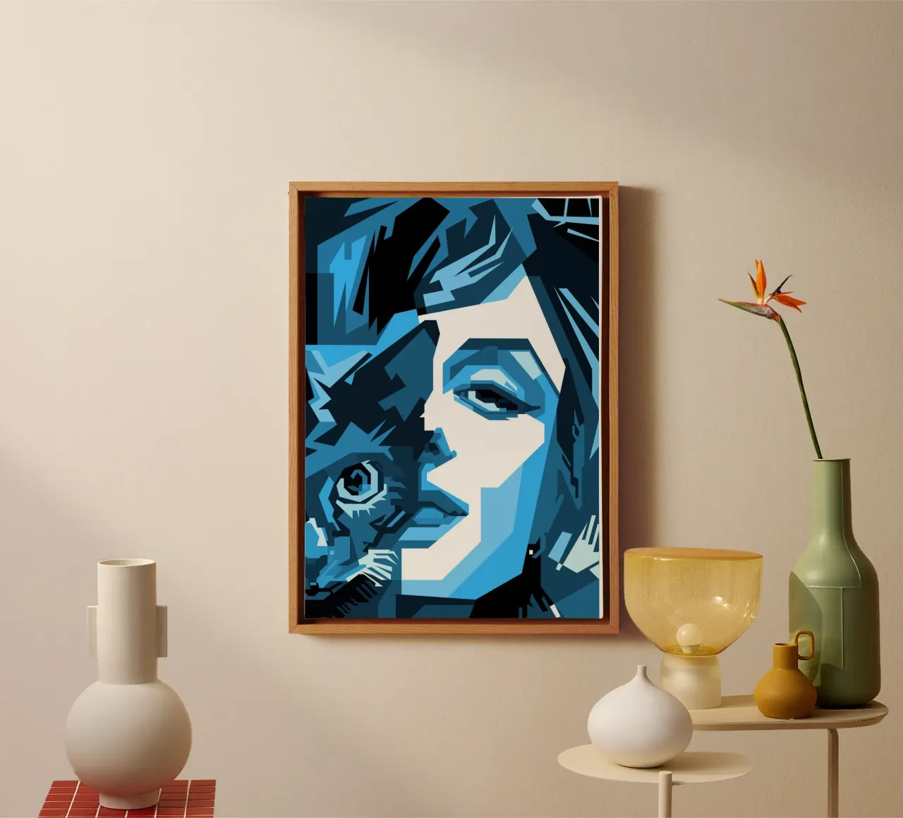 Monroe e i suoi gatti di tendenza ora tela con Cornice a cassetta da Artkreator