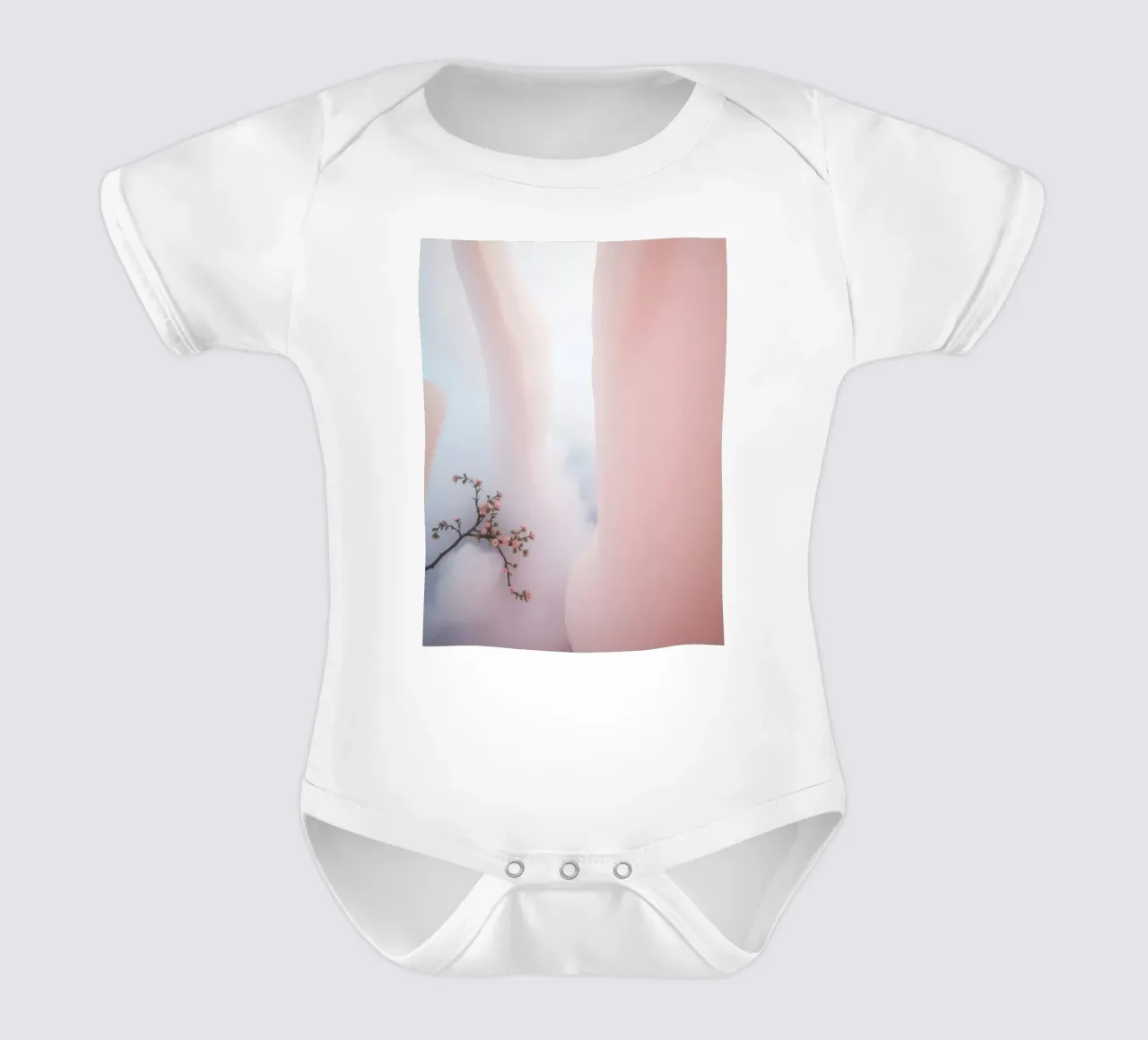 Canyon rosa tenue con ramo d'albero in fiore body neonato maniche corte da DesignDoodle