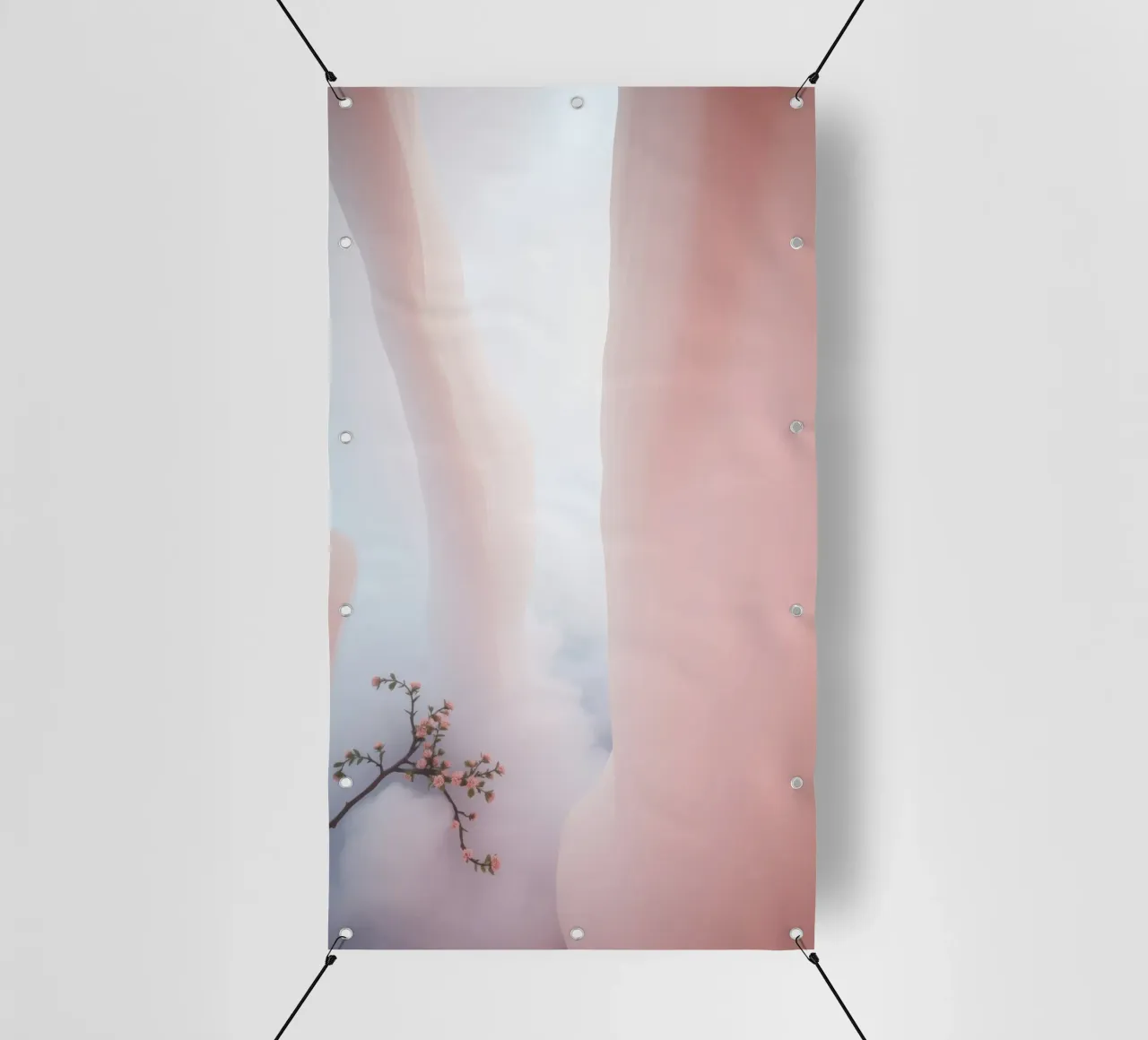 Canyon rosa tenue con ramo d'albero in fiore telo in pvc da DesignDoodle