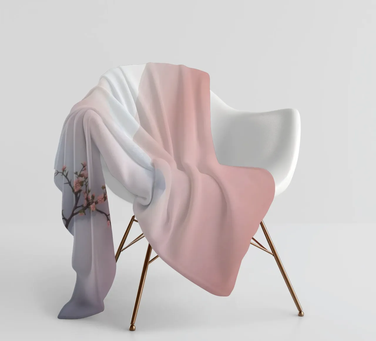 Canyon rosa tenue con ramo d'albero in fiore coperta in pile da DesignDoodle