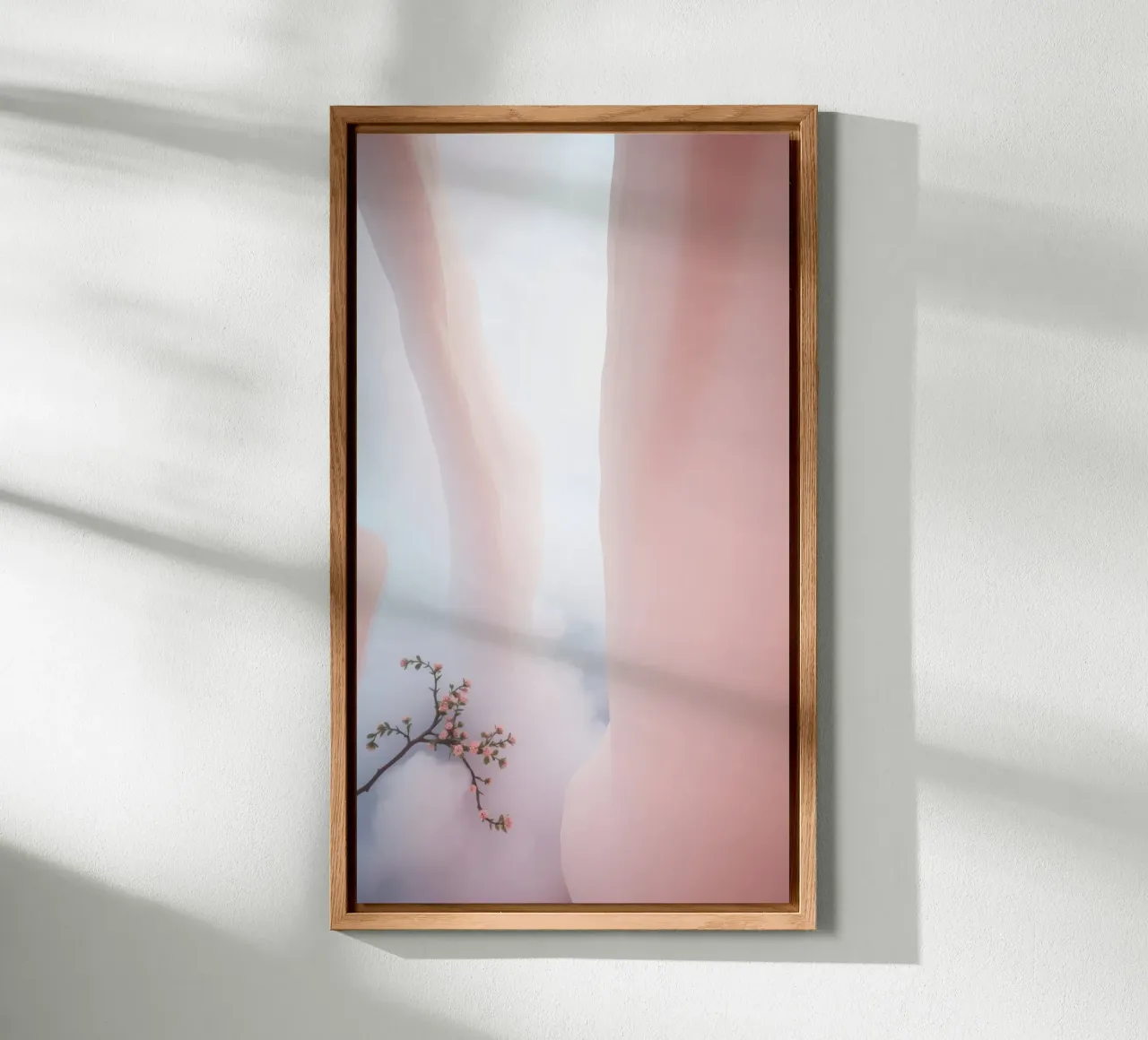 Canyon rosa tenue con ramo d'albero in fiore alluminio dibond da DesignDoodle