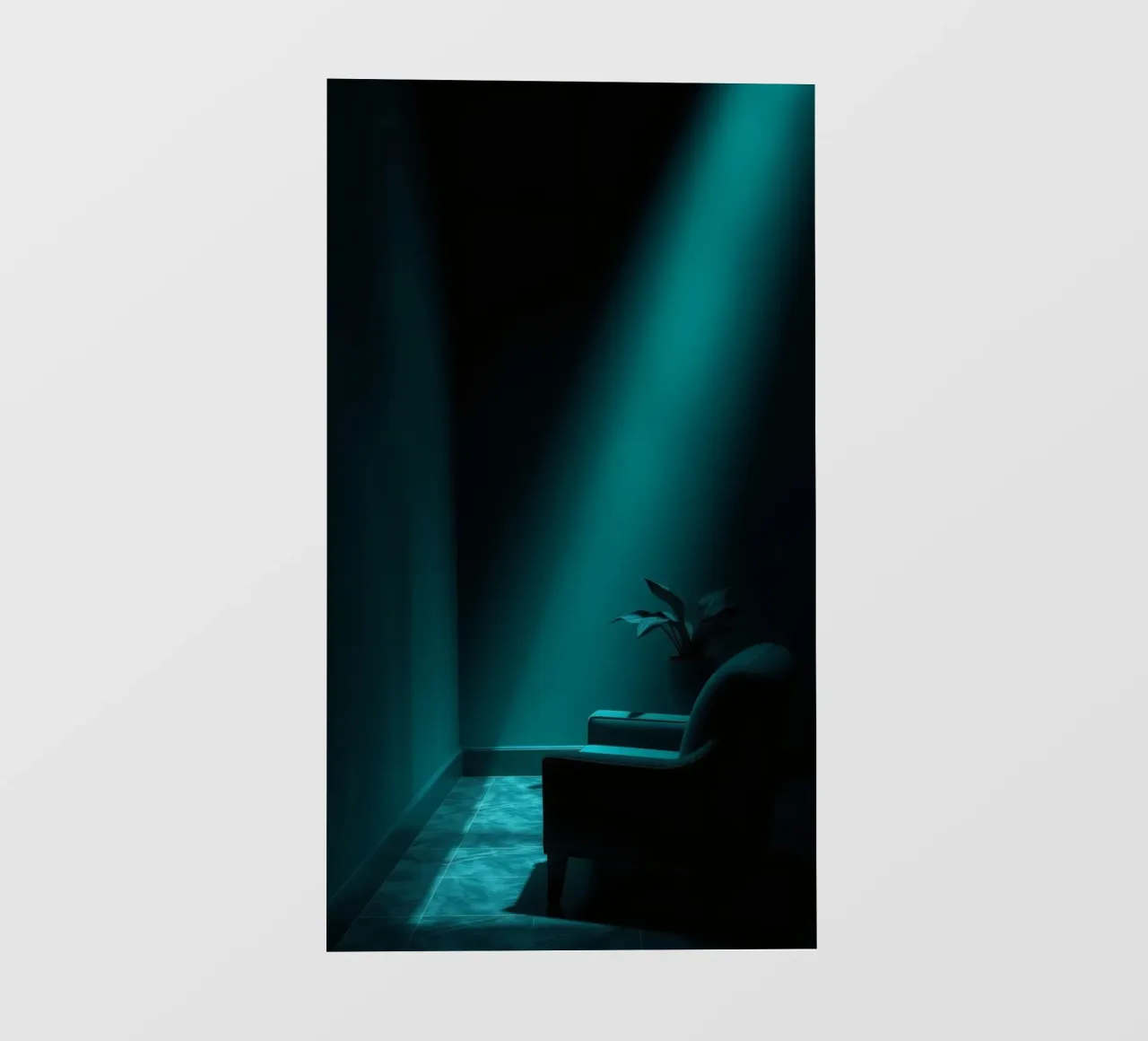 Astratto lunatico con illuminazione verde acqua e design minimalista pellicola backlit da DesignDoodle