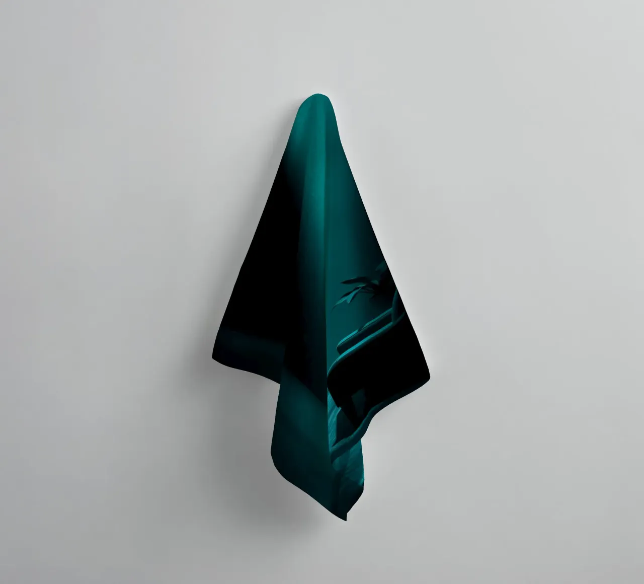 Moody abstract with teal lighting and minimalist design towel by DesignDoodle