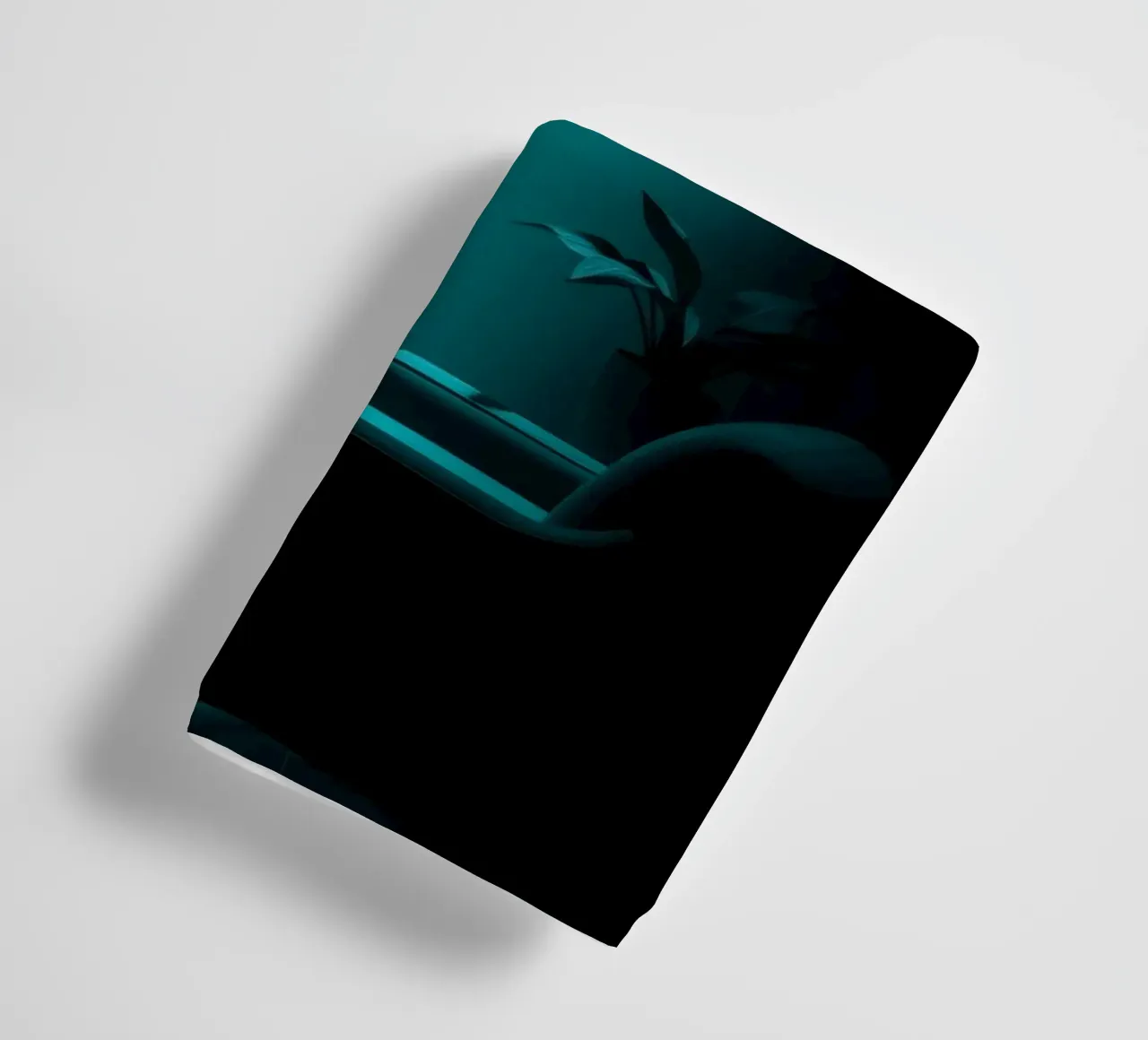 Moody abstract with teal lighting and minimalist design towel by DesignDoodle