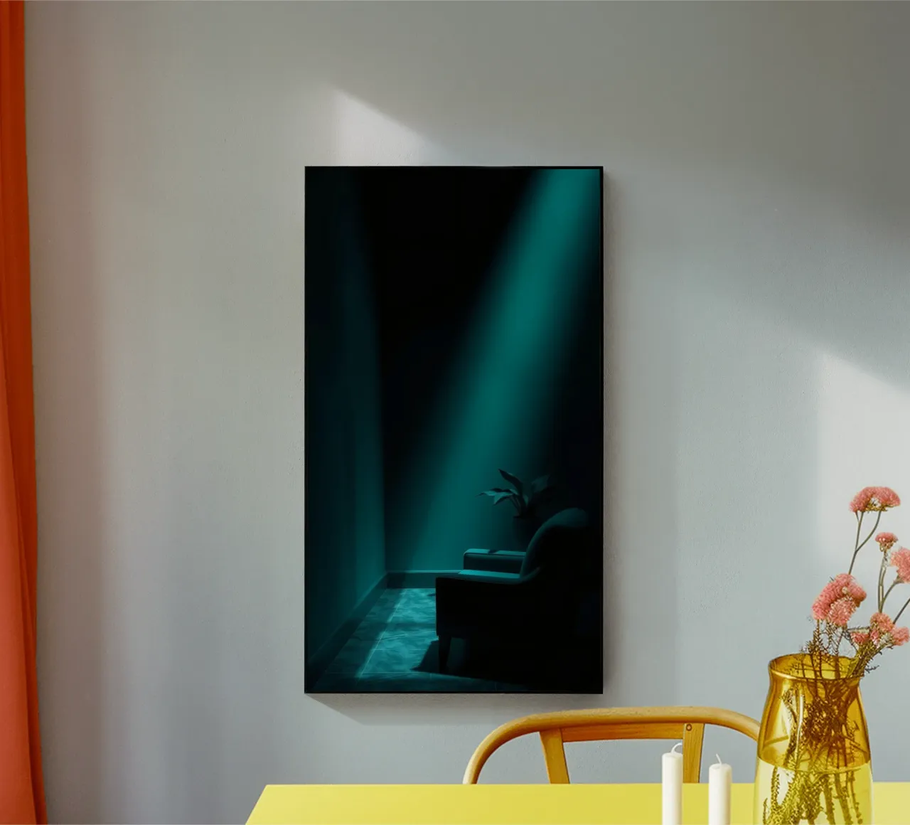 Astratto lunatico con illuminazione verde acqua e design minimalista plexiglass da DesignDoodle
