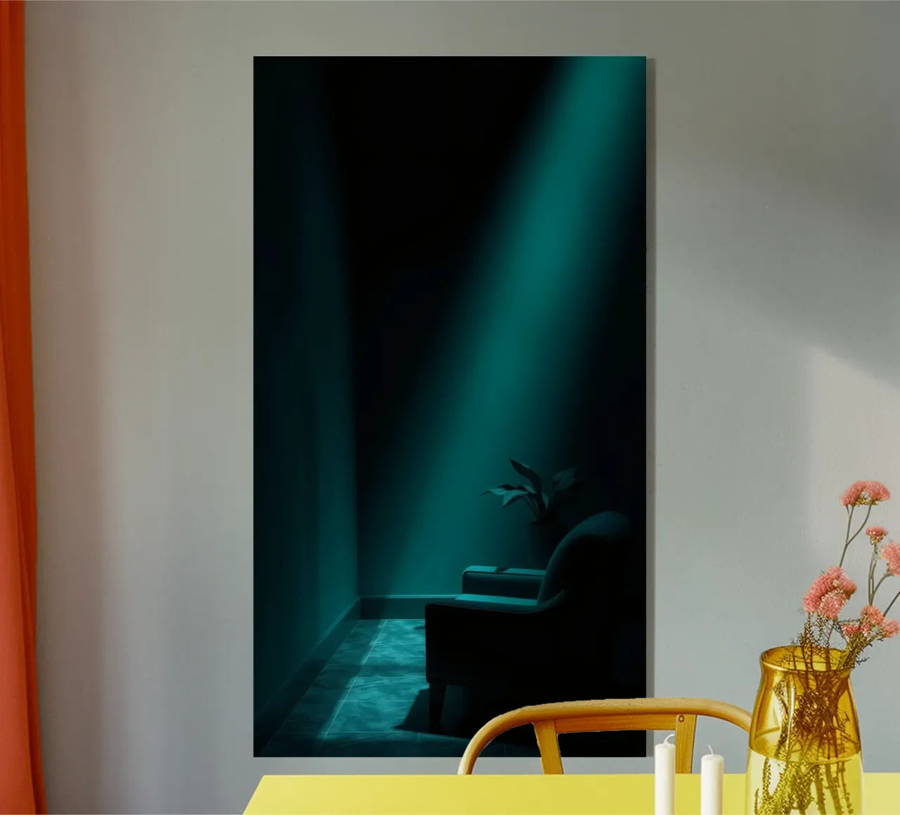 Astratto lunatico con illuminazione verde acqua e design minimalista plexiglass da DesignDoodle