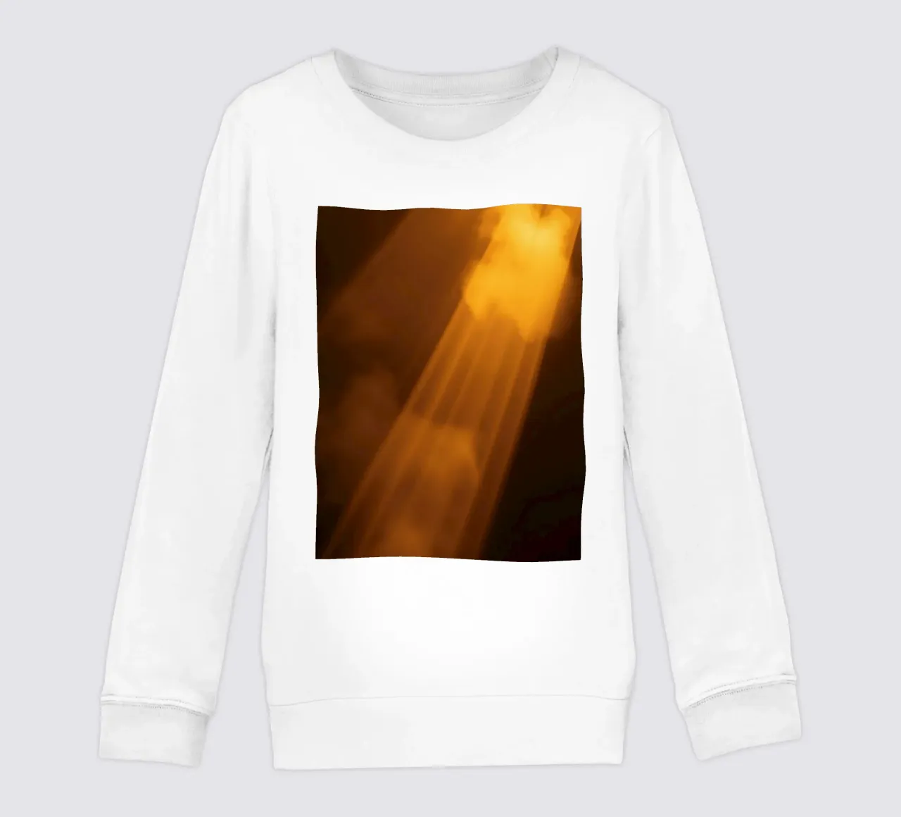 Rayons de lumière abstraits et chauds filtrant à travers un espace sombre sweat enfant de DesignDoodle