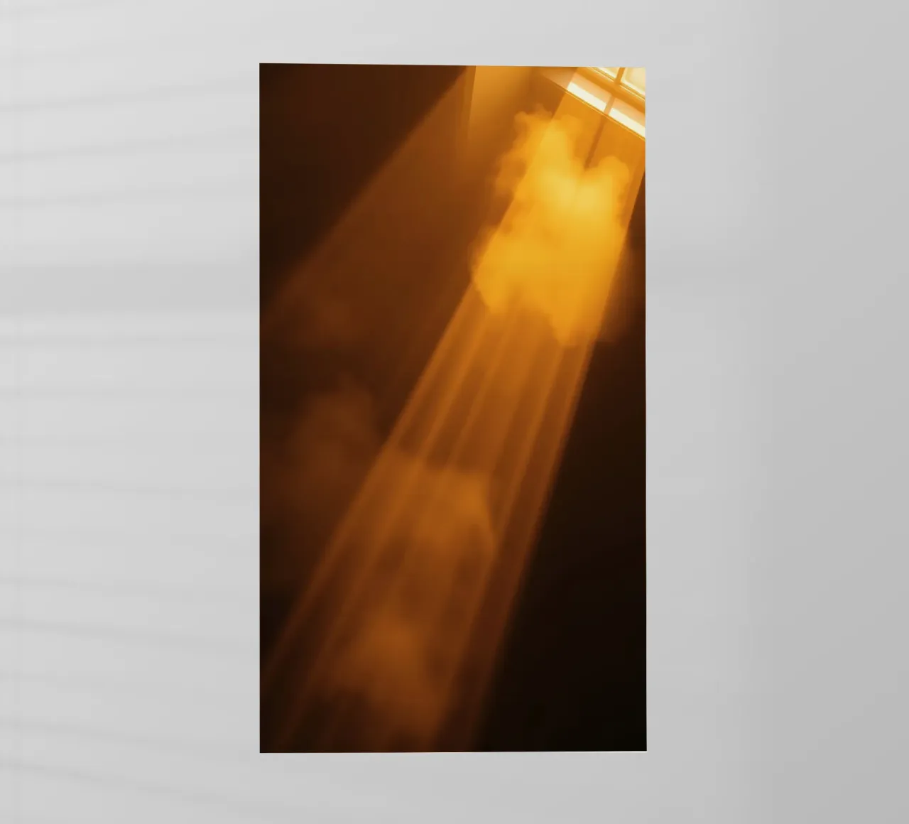 Abstract warm light rays filtering through a dark space backlit film by DesignDoodle