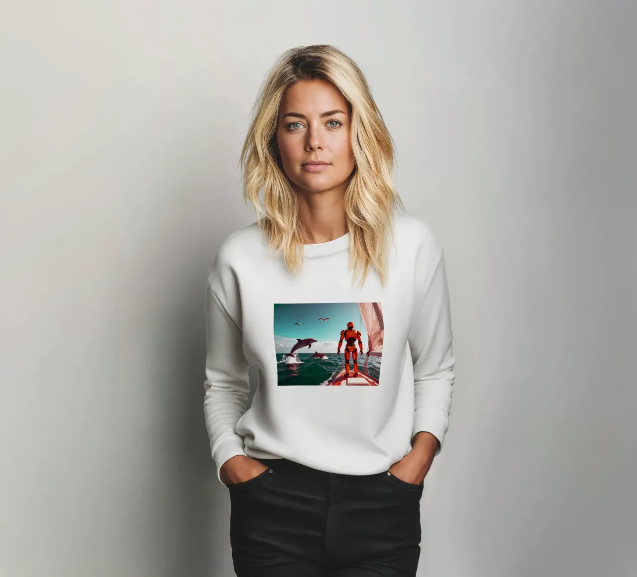 ROBOT SUR UN VOILIER. Eau verte felpa da Thierry vobmann photography