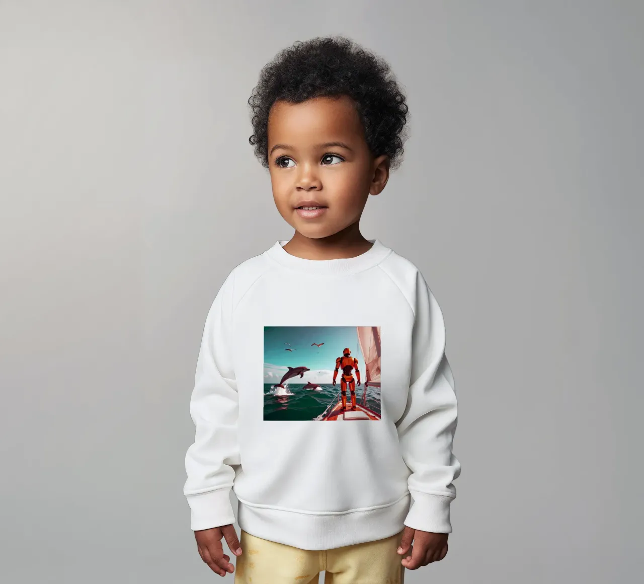 ROBOT SUR UN VOILIER. Eau verte felpa neonato da Thierry vobmann photography