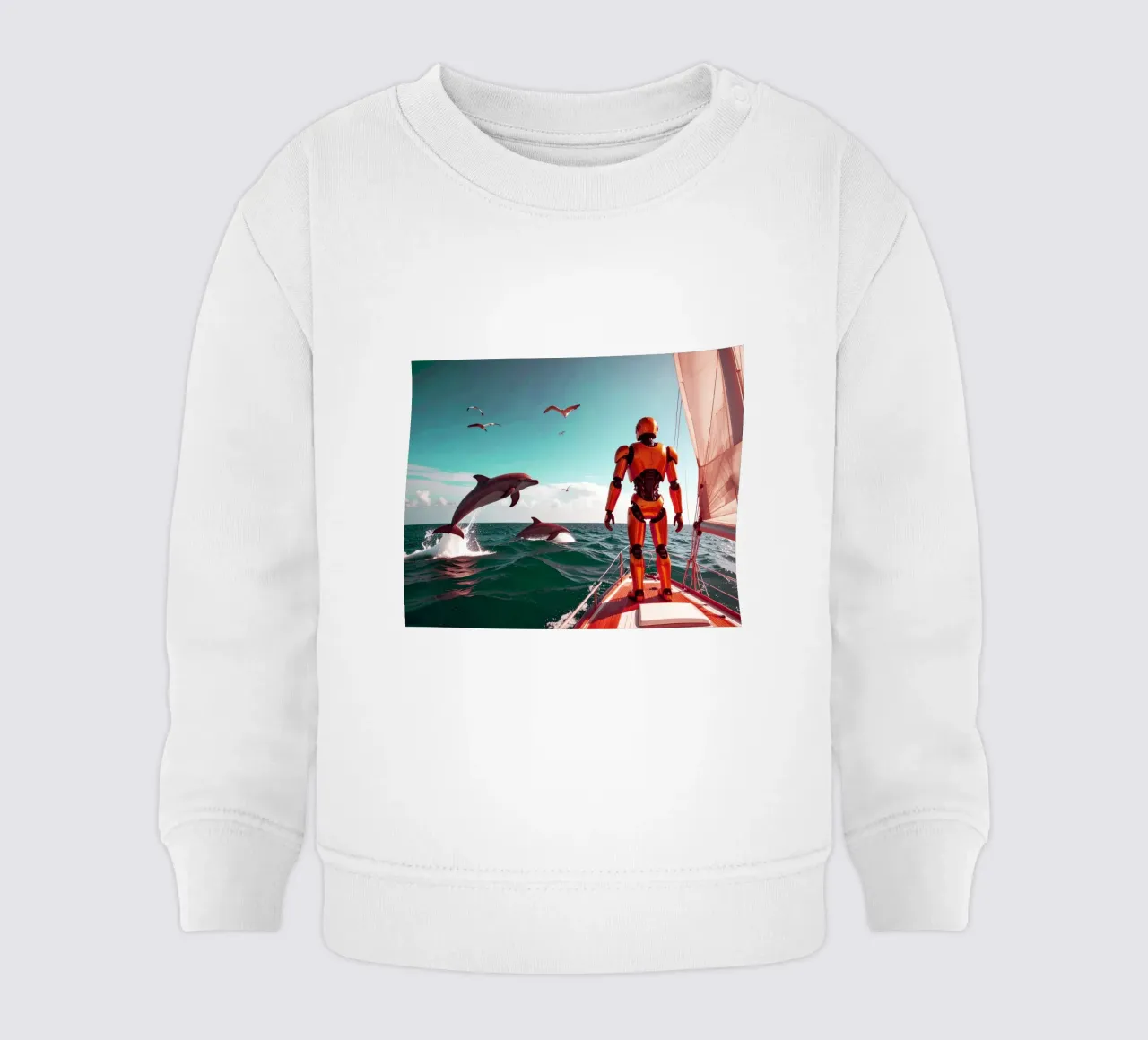 ROBOT SUR UN VOILIER. Eau verte felpa neonato da Thierry vobmann photography