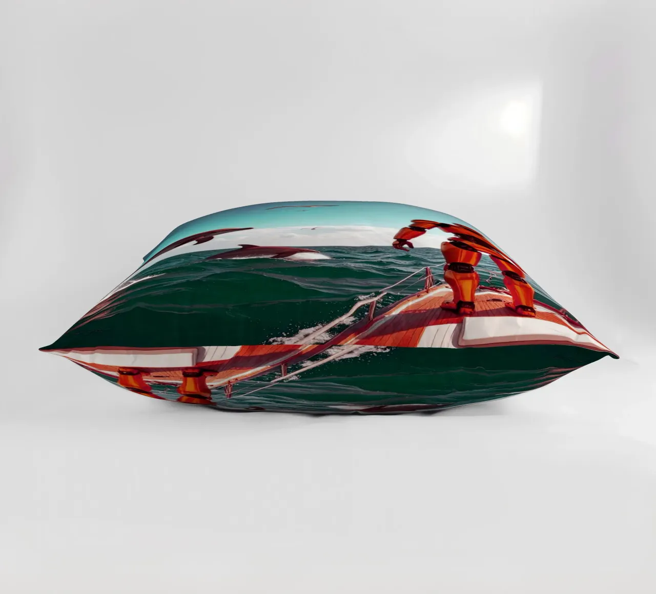 ROBOT SUR UN VOILIER. Eau verte cuscino da Thierry vobmann photography