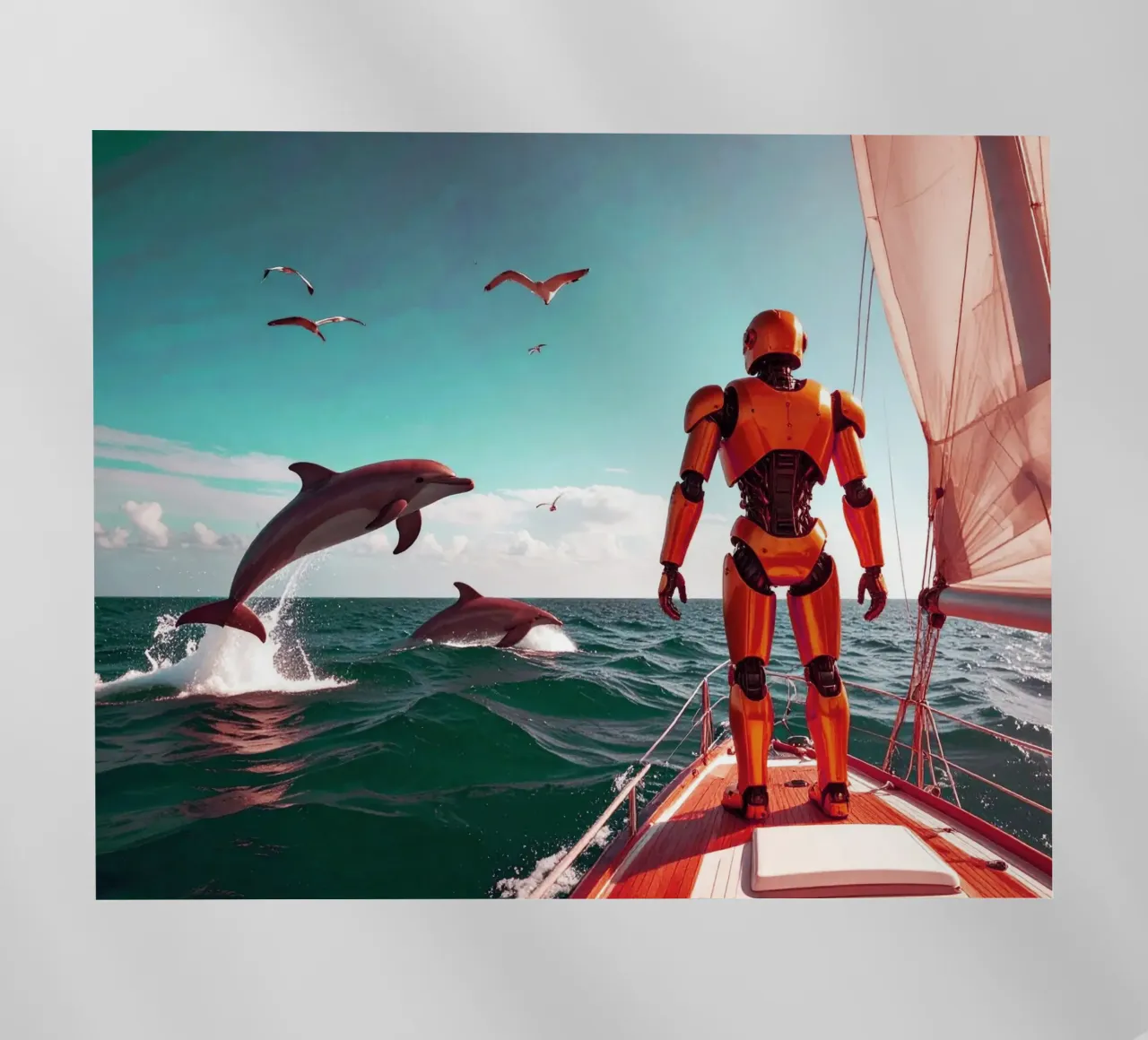 ROBOT SUR UN VOILIER. Eau verte pellicola backlit da Thierry vobmann photography