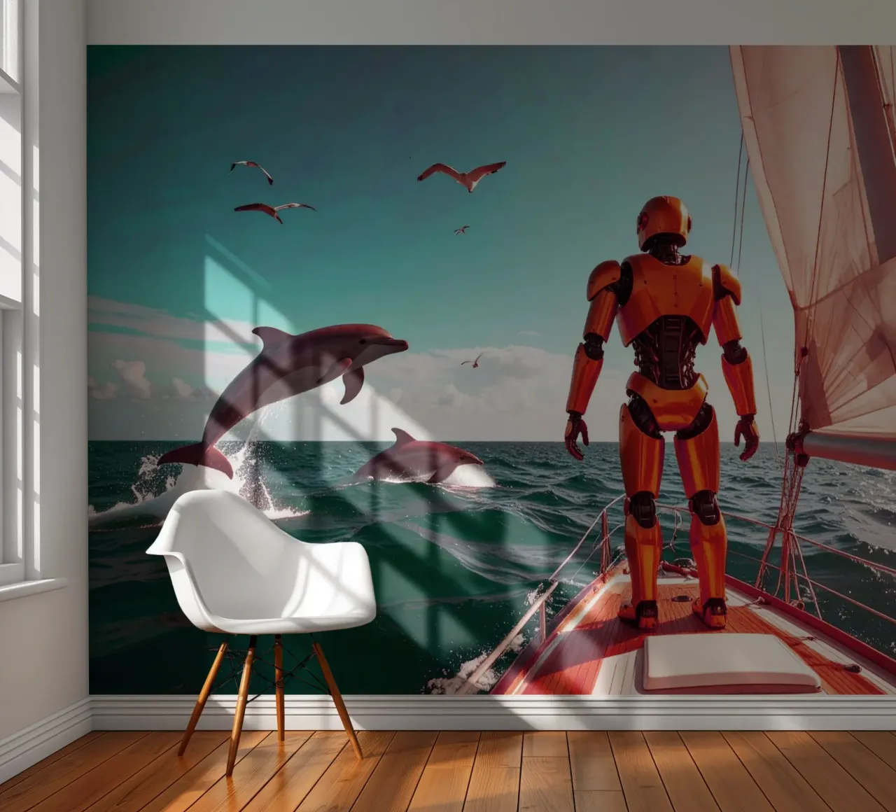 ROBOT SUR UN VOILIER. Eau verte papel para pared de Thierry vobmann photography