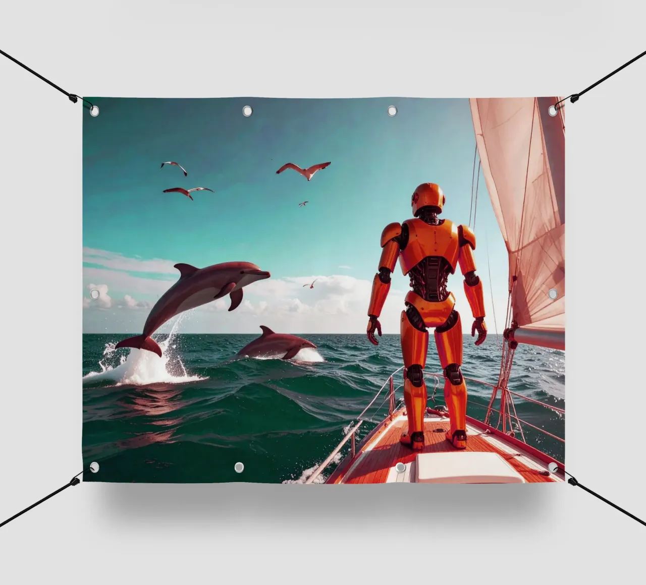 ROBOT SUR UN VOILIER. Eau verte telo in pvc da Thierry vobmann photography