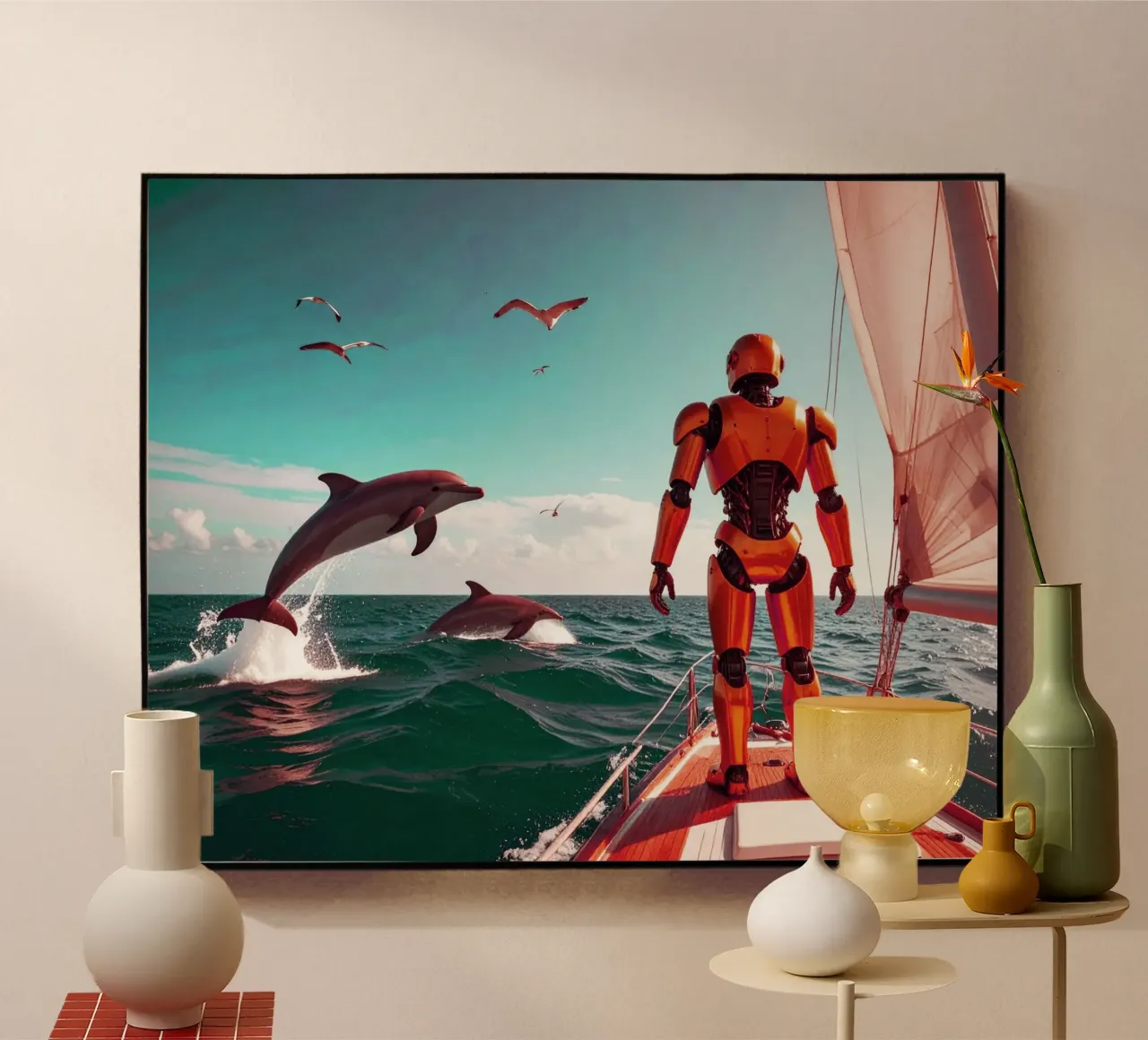 ROBOT SUR UN VOILIER. Eau verte plexiglass da Thierry vobmann photography