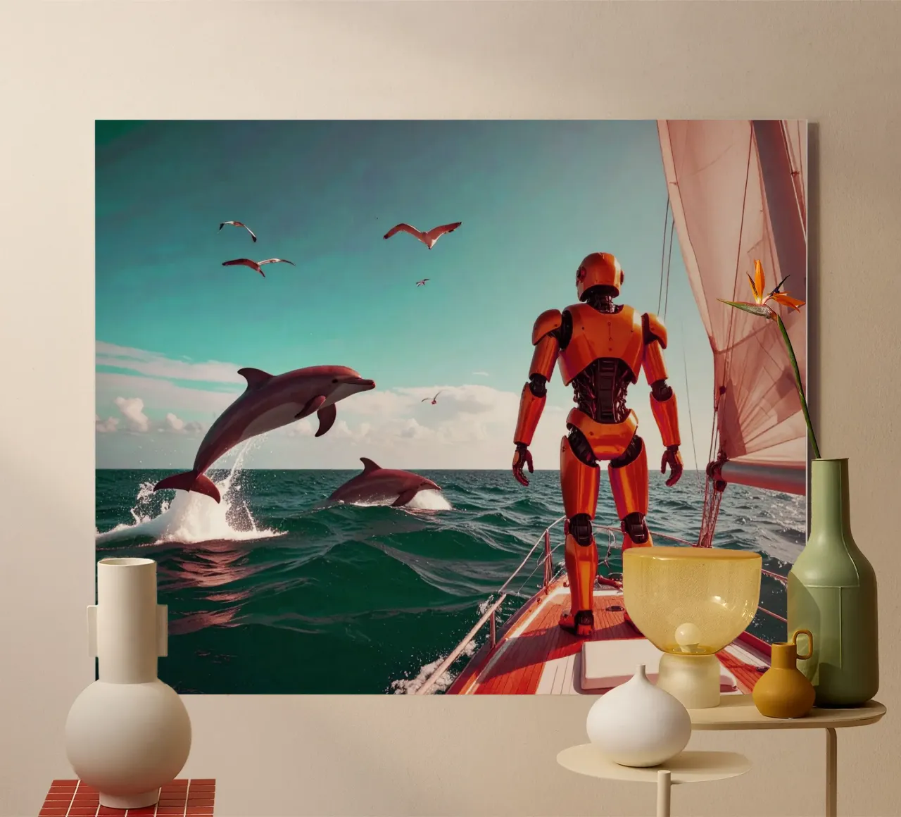 ROBOT SUR UN VOILIER. Eau verte plexiglass da Thierry vobmann photography