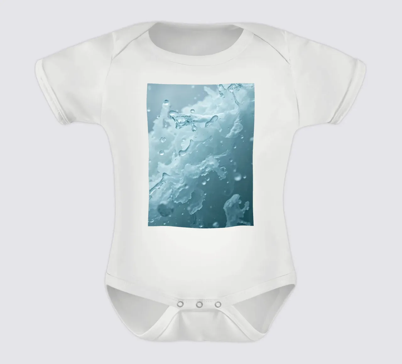 Abstract wave patterns creating a soothing atmosphere short-sleeve baby romper by DesignDoodle
