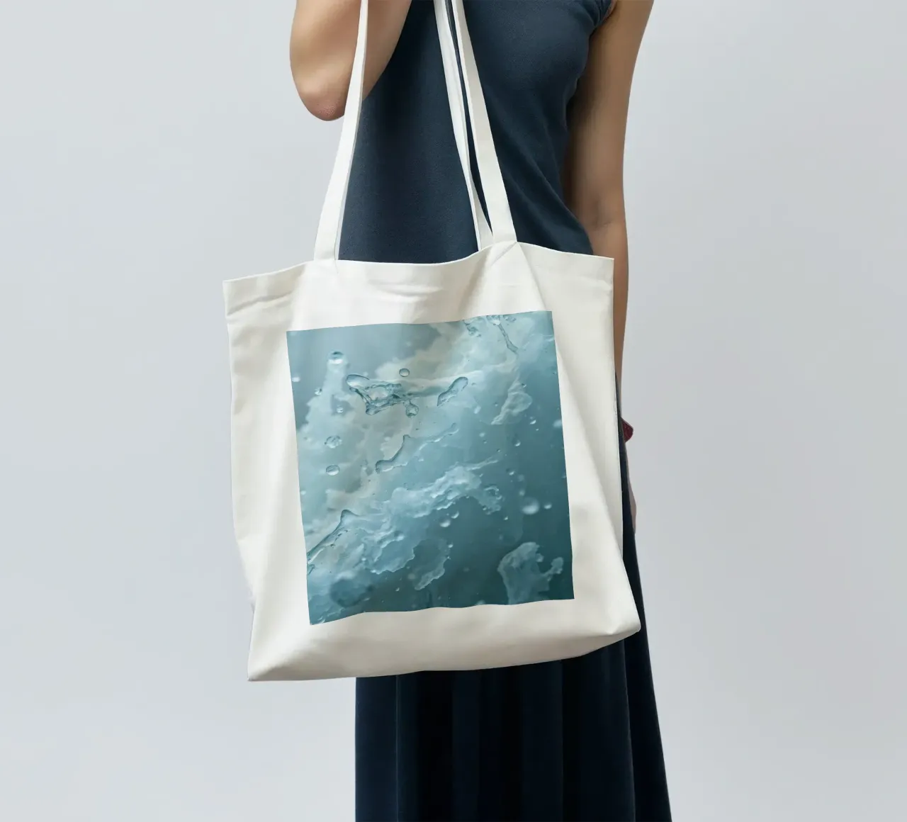 Abstract wave patterns creating a soothing atmosphere tote bag by DesignDoodle