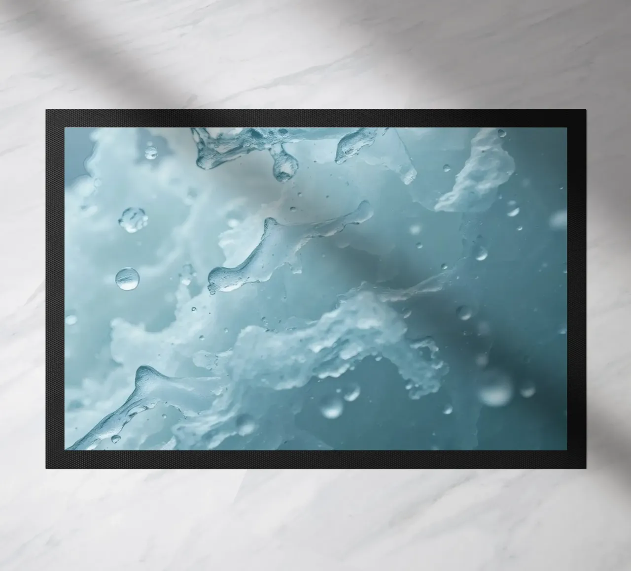 Abstract wave patterns creating a soothing atmosphere doormat by DesignDoodle