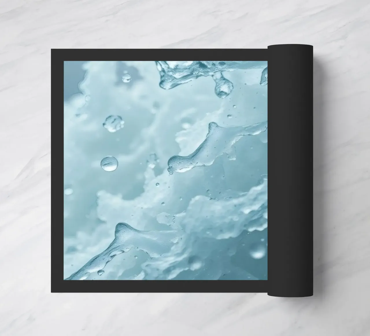 Abstract wave patterns creating a soothing atmosphere doormat by DesignDoodle