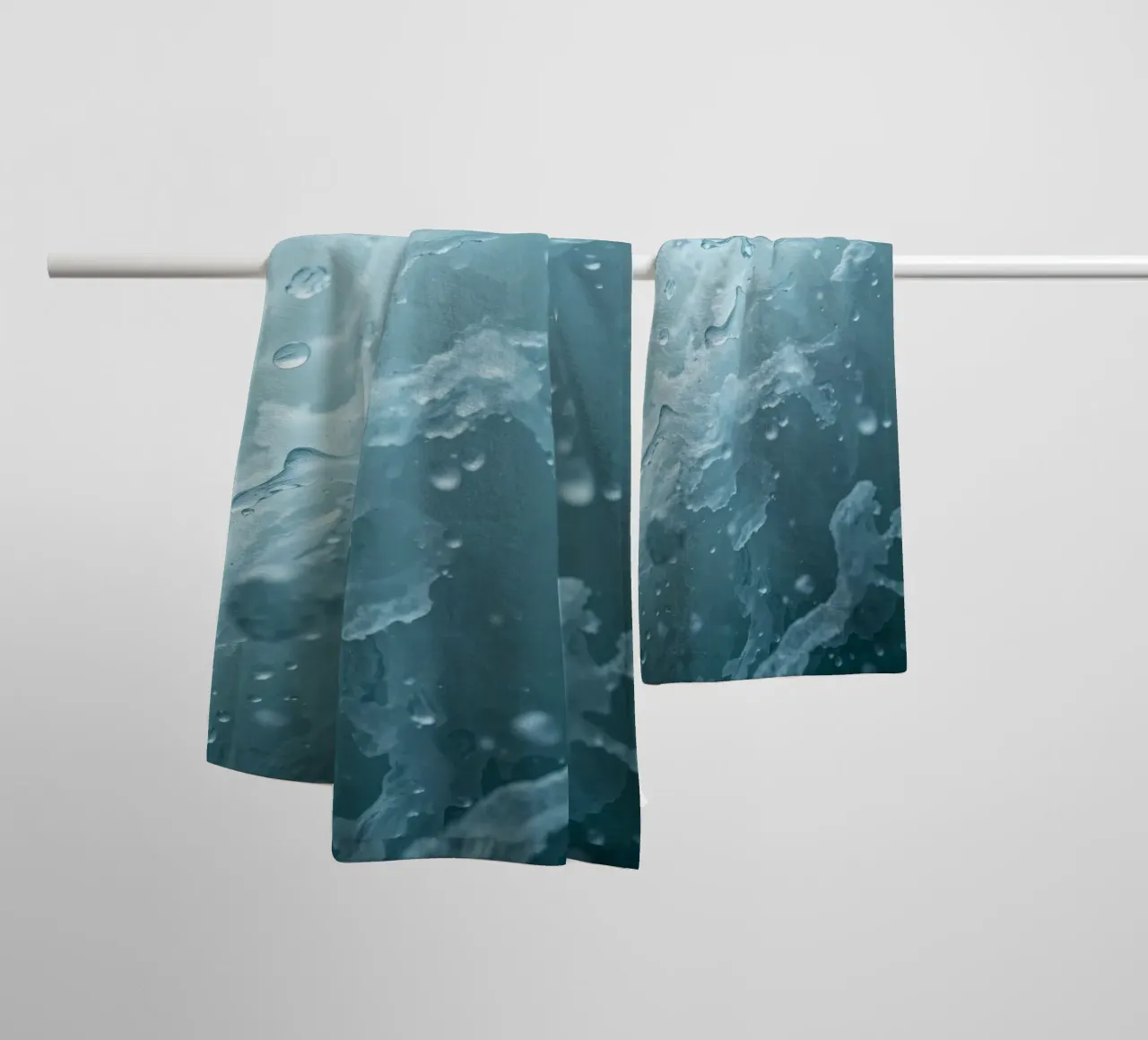 Abstract wave patterns creating a soothing atmosphere towel by DesignDoodle