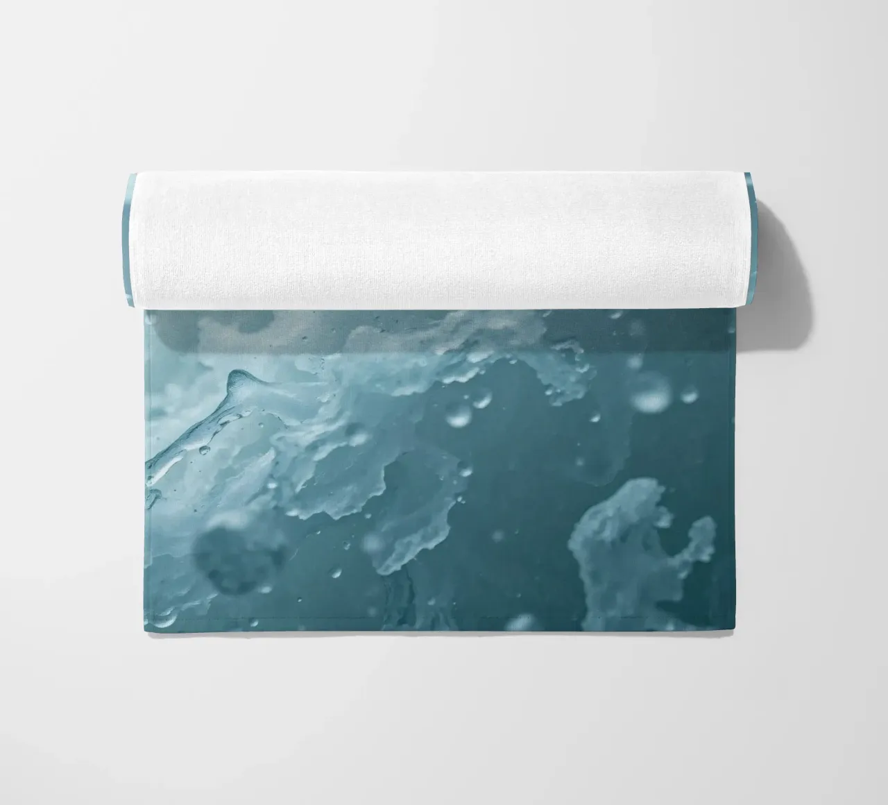 Abstract wave patterns creating a soothing atmosphere beach towel by DesignDoodle