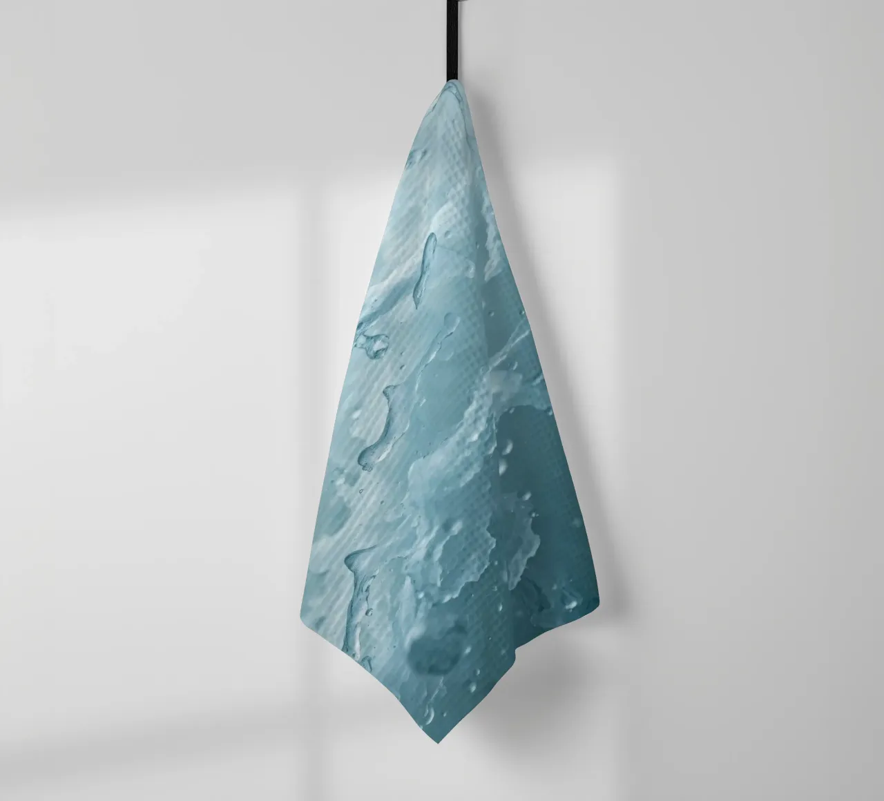 Abstract wave patterns creating a soothing atmosphere tea towel by DesignDoodle