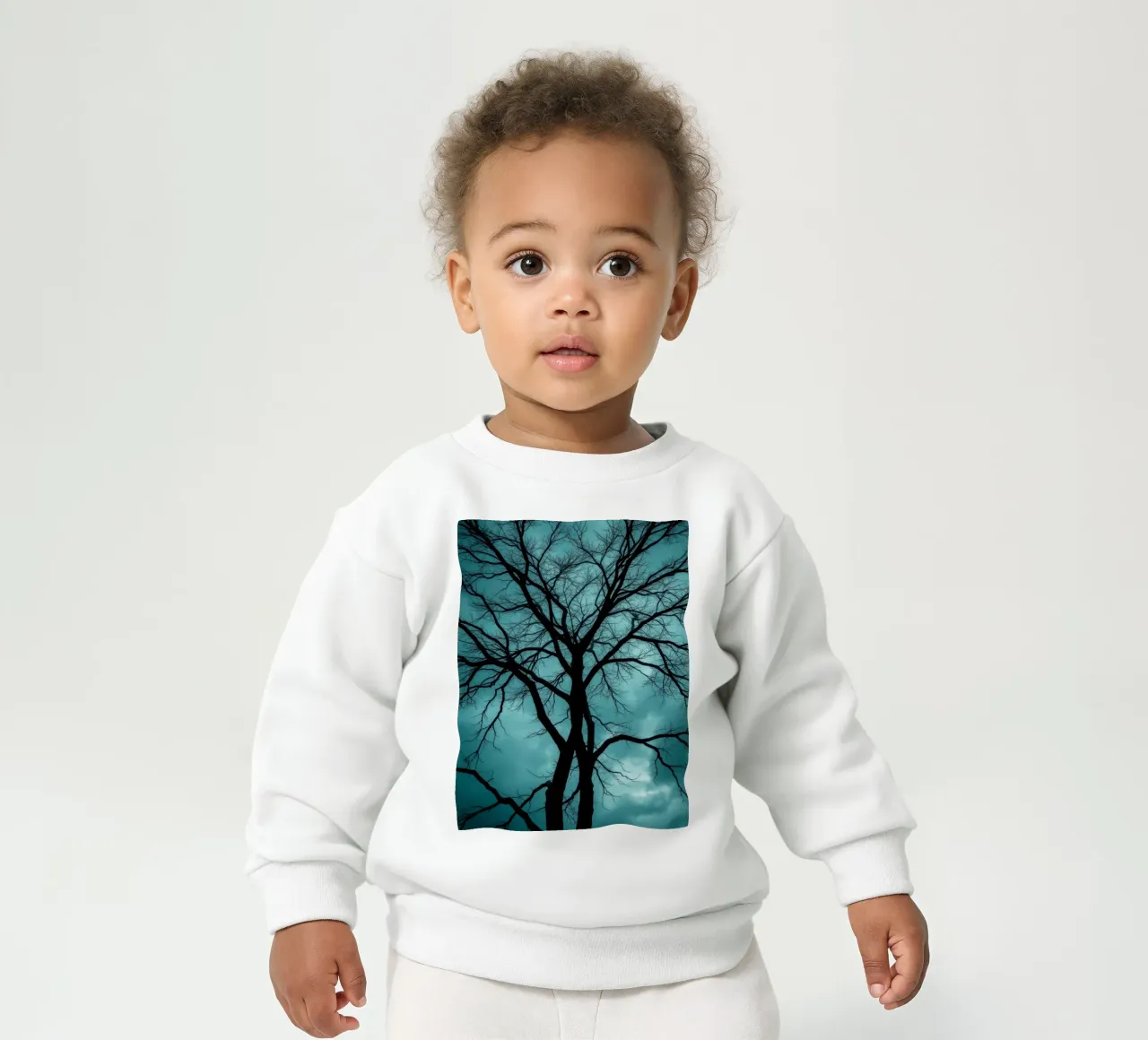 Sagoma scura di un albero senza foglie contro un cielo tempestoso felpa neonato da DesignDoodle