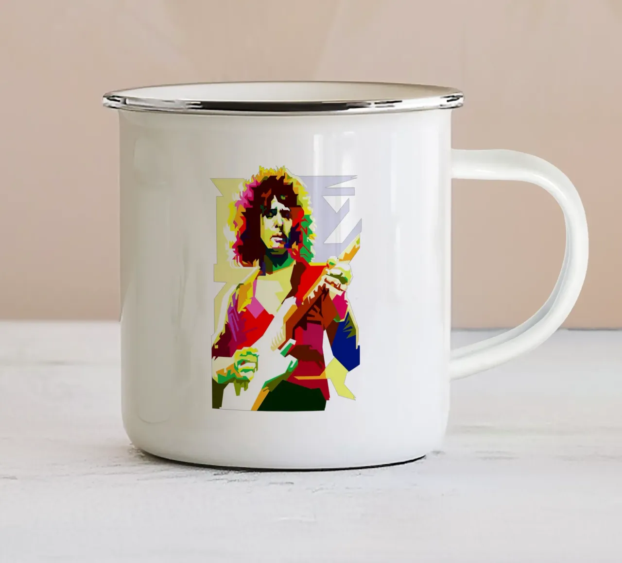 Ritchie Blackmore Britse hardrockmuziek WPAP Nu Trending emaille mok van Artkreator