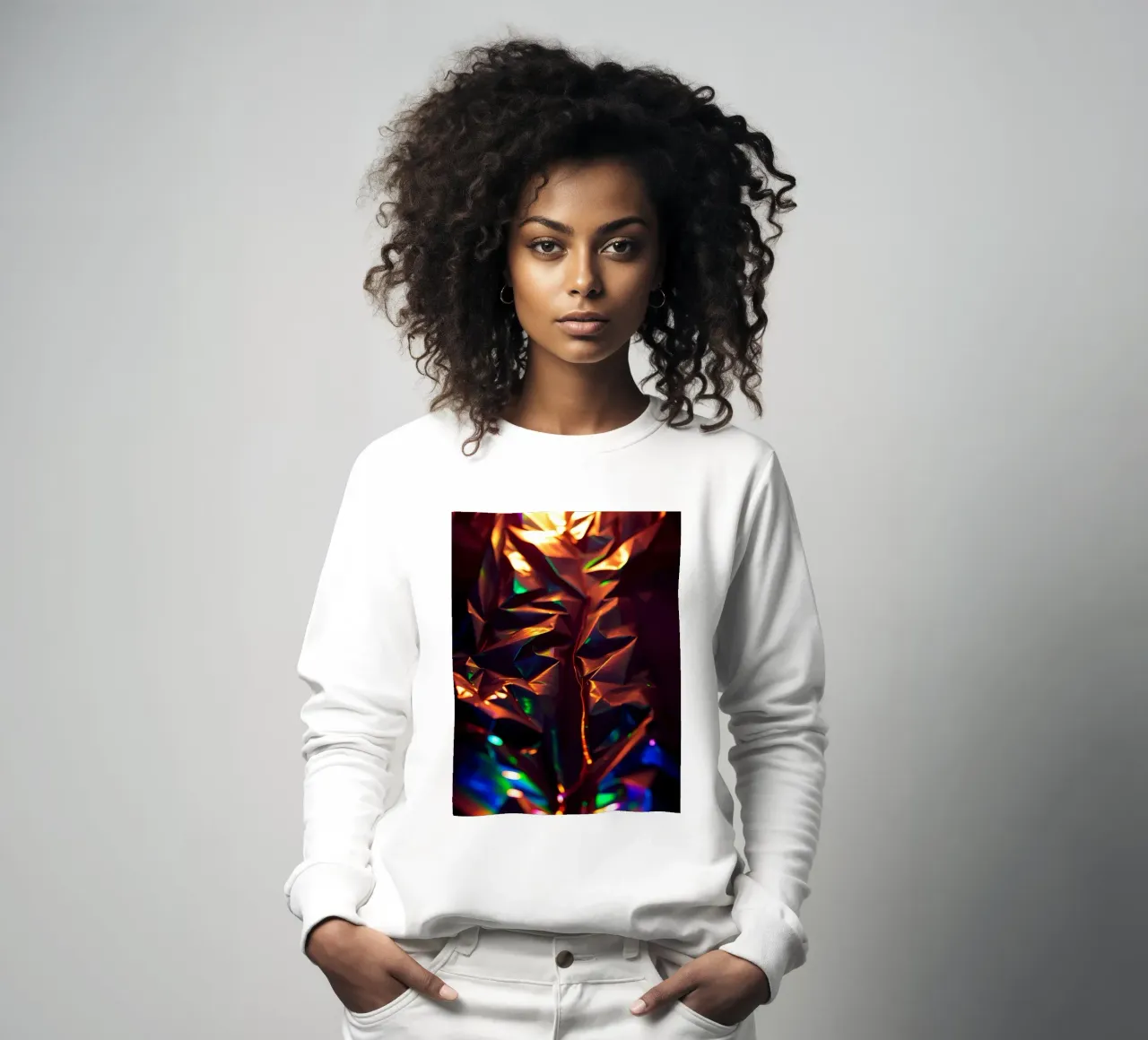 Dynamic abstract background with colors and intricate shapes sweatshirt by DesignDoodle