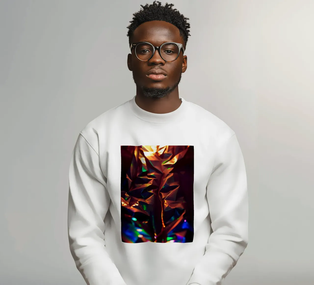 Dynamic abstract background with colors and intricate shapes sweatshirt by DesignDoodle