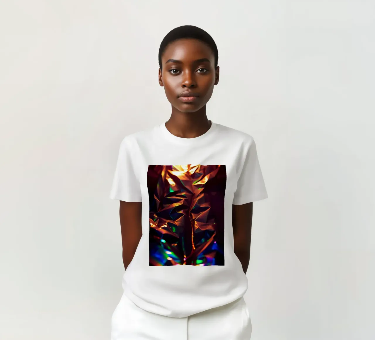 Dynamic abstract background with colors and intricate shapes t-shirt by DesignDoodle