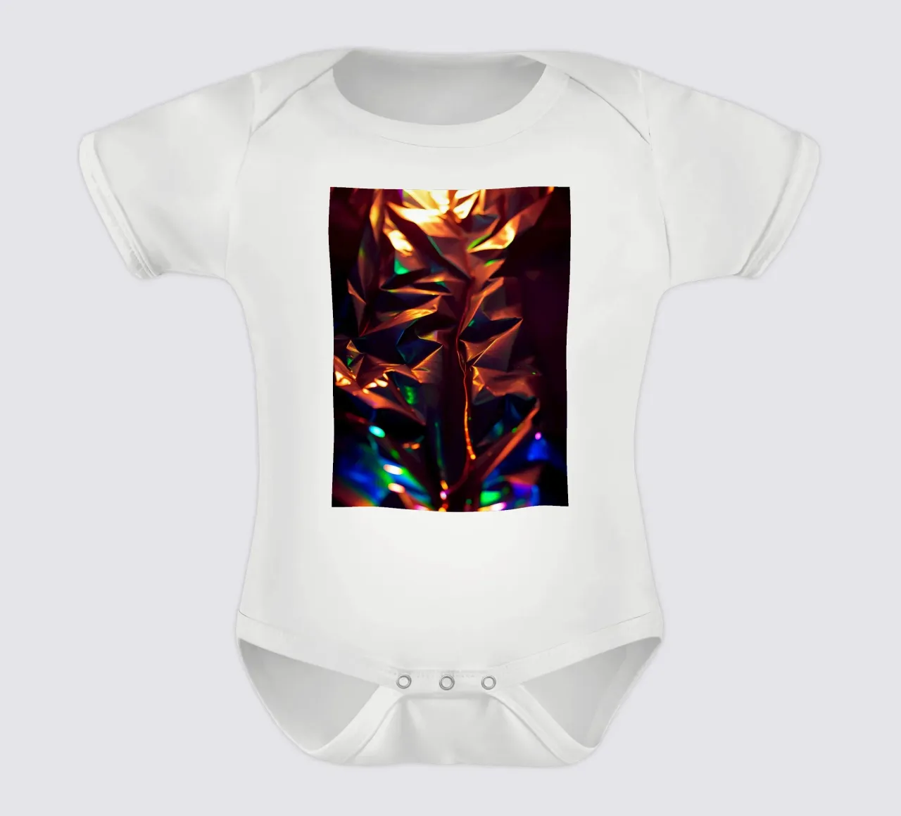 Dynamic abstract background with colors and intricate shapes short-sleeve baby romper by DesignDoodle