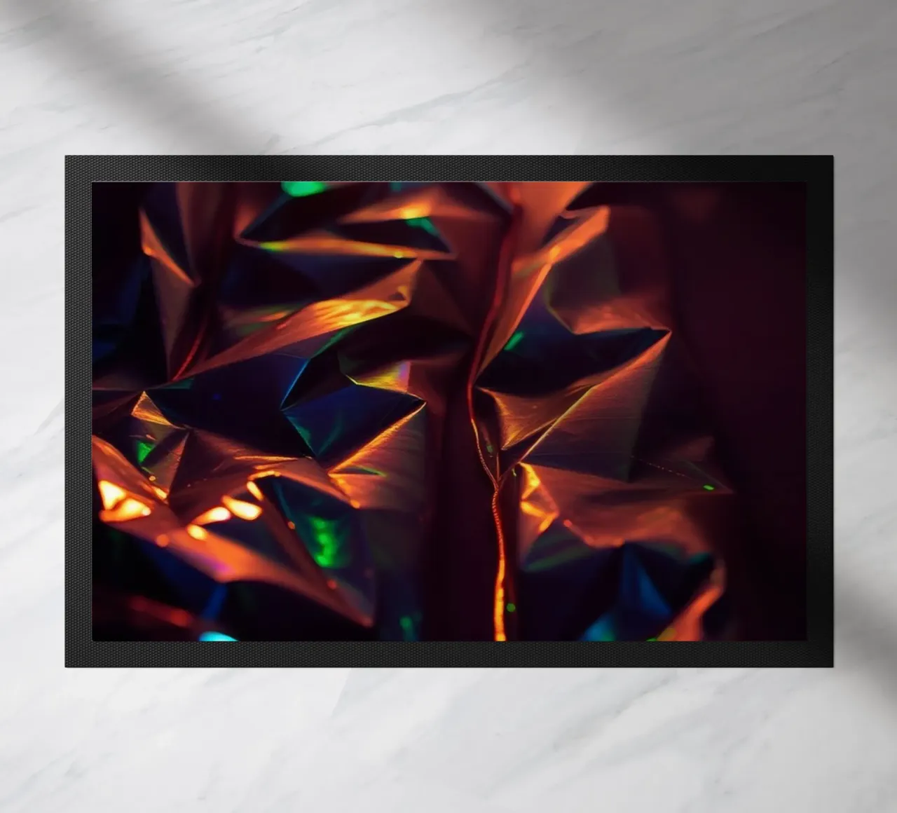 Sfondo astratto dinamico con colori e forme intricate zerbino da DesignDoodle