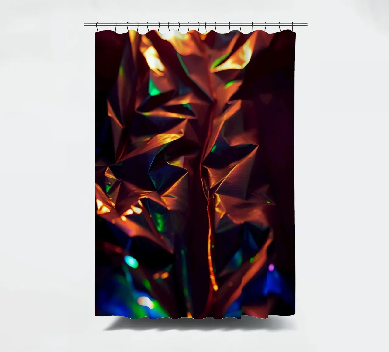 Dynamic abstract background with colors and intricate shapes shower curtain by DesignDoodle