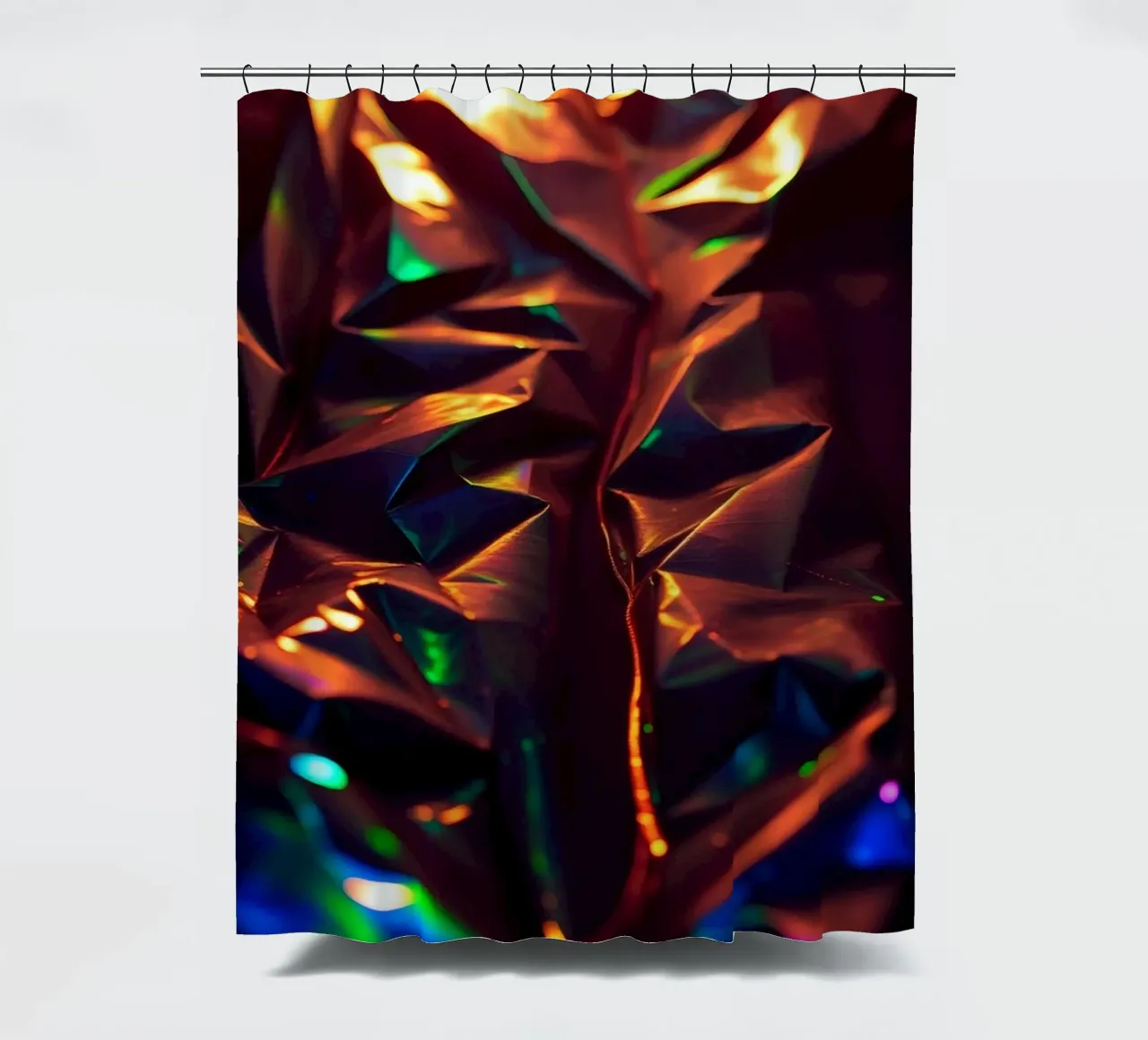 Dynamic abstract background with colors and intricate shapes shower curtain by DesignDoodle