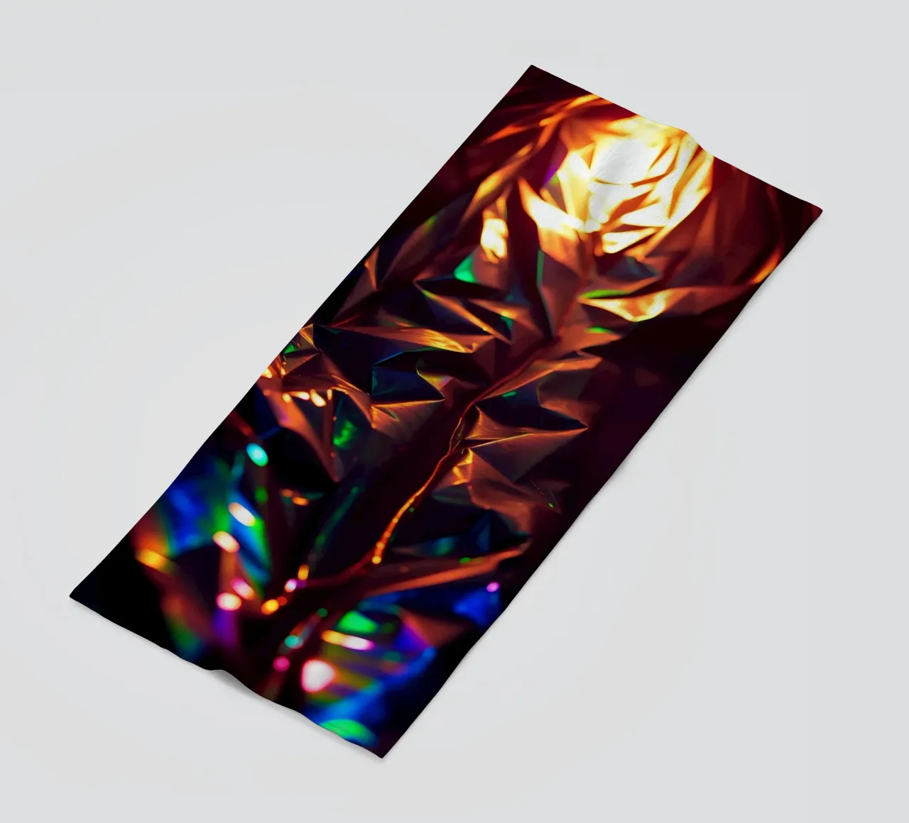 Dynamic abstract background with colors and intricate shapes beach towel by DesignDoodle