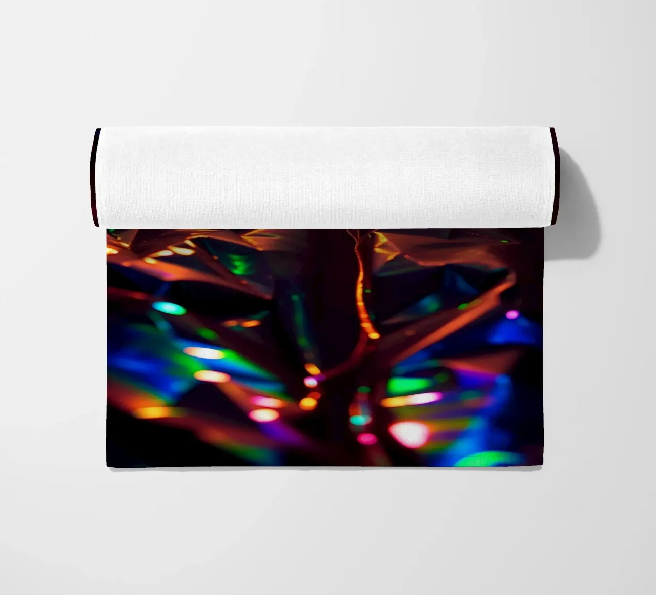 Dynamic abstract background with colors and intricate shapes beach towel by DesignDoodle