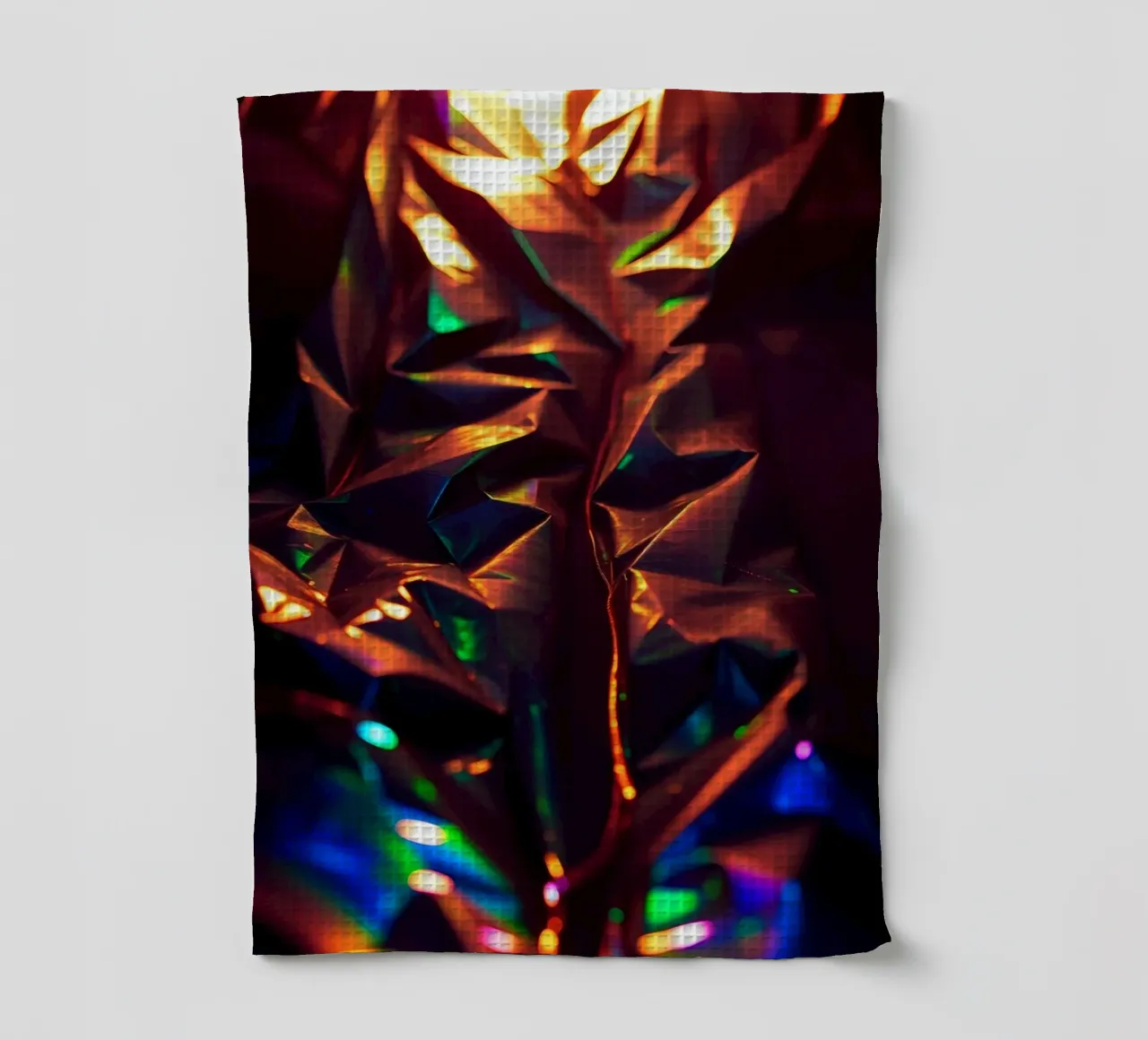 Dynamic abstract background with colors and intricate shapes tea towel by DesignDoodle